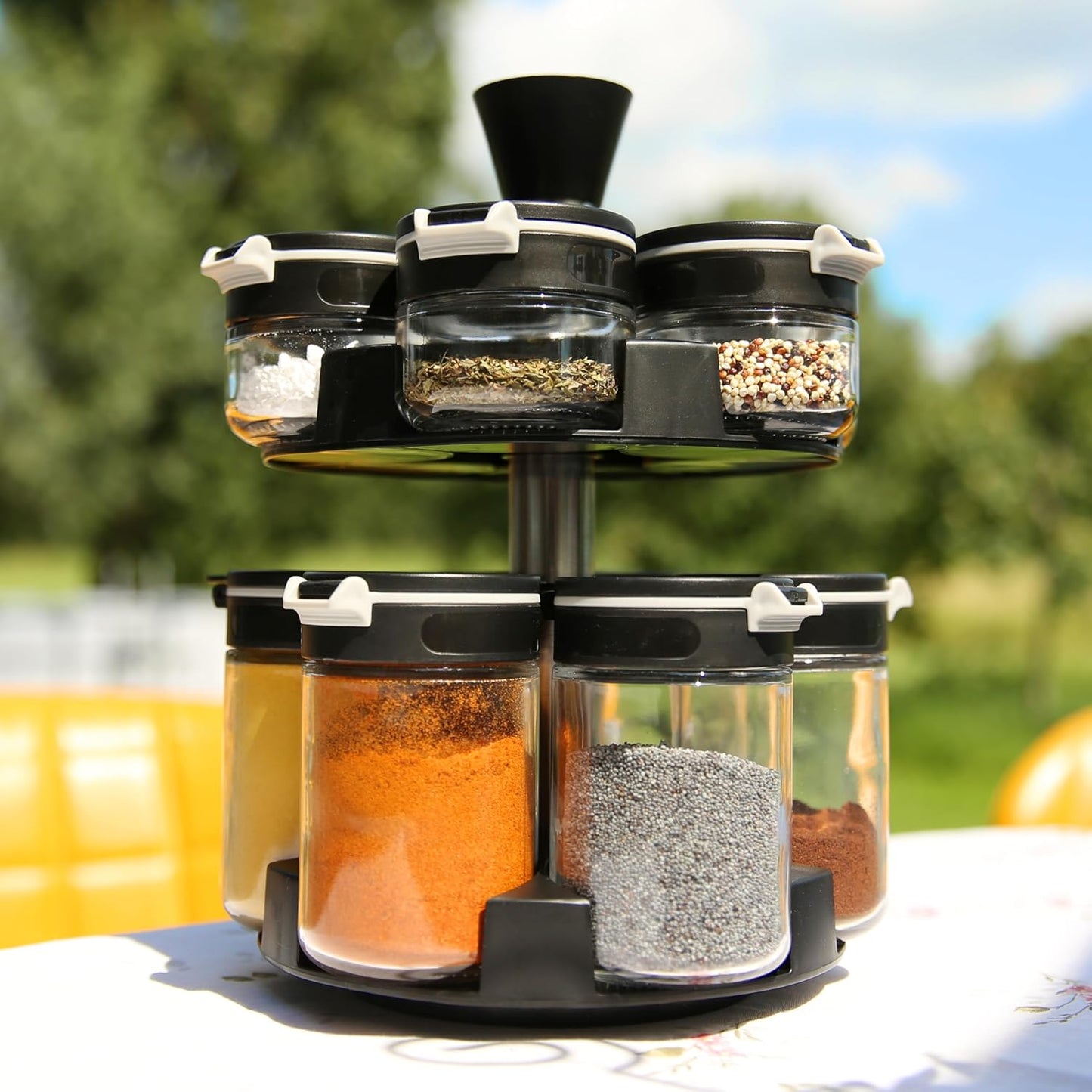 Gewürzstreuer Double-Flip Set, 12 Gläser + Karussell (6x 85ml 6x 200ml)