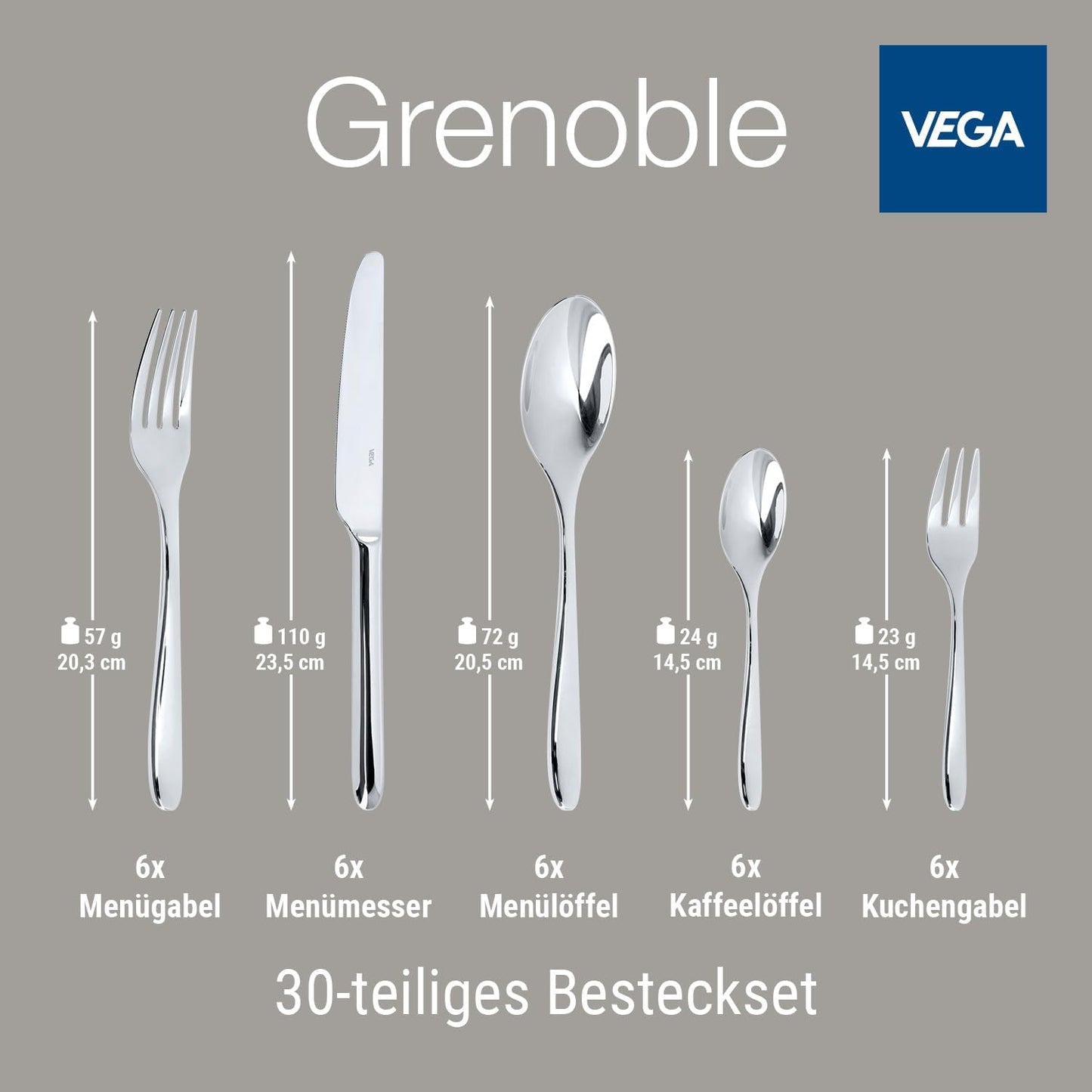 30-teiliges Grenoble Besteckset