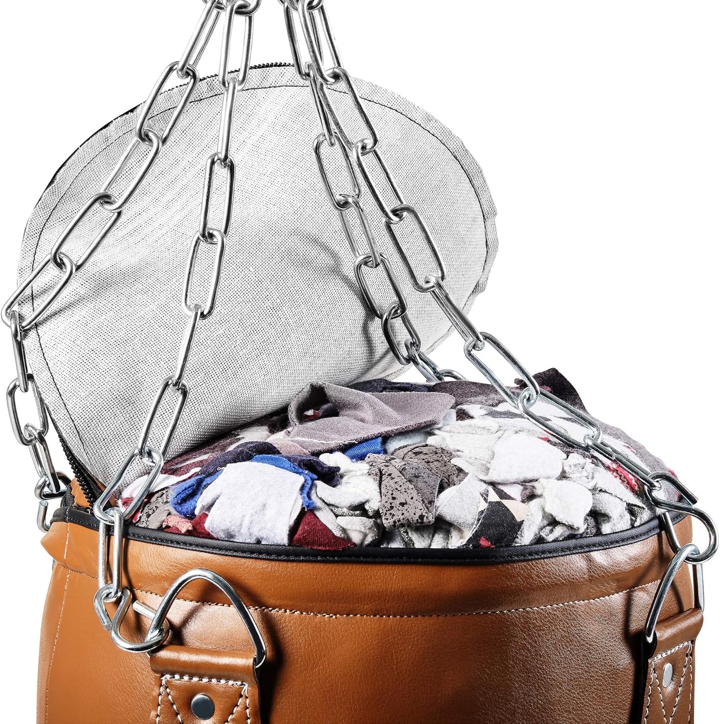 Retro Boxsack mit Stahlkette (180 x 35 cm), 180 x 35 cm gefüllt
