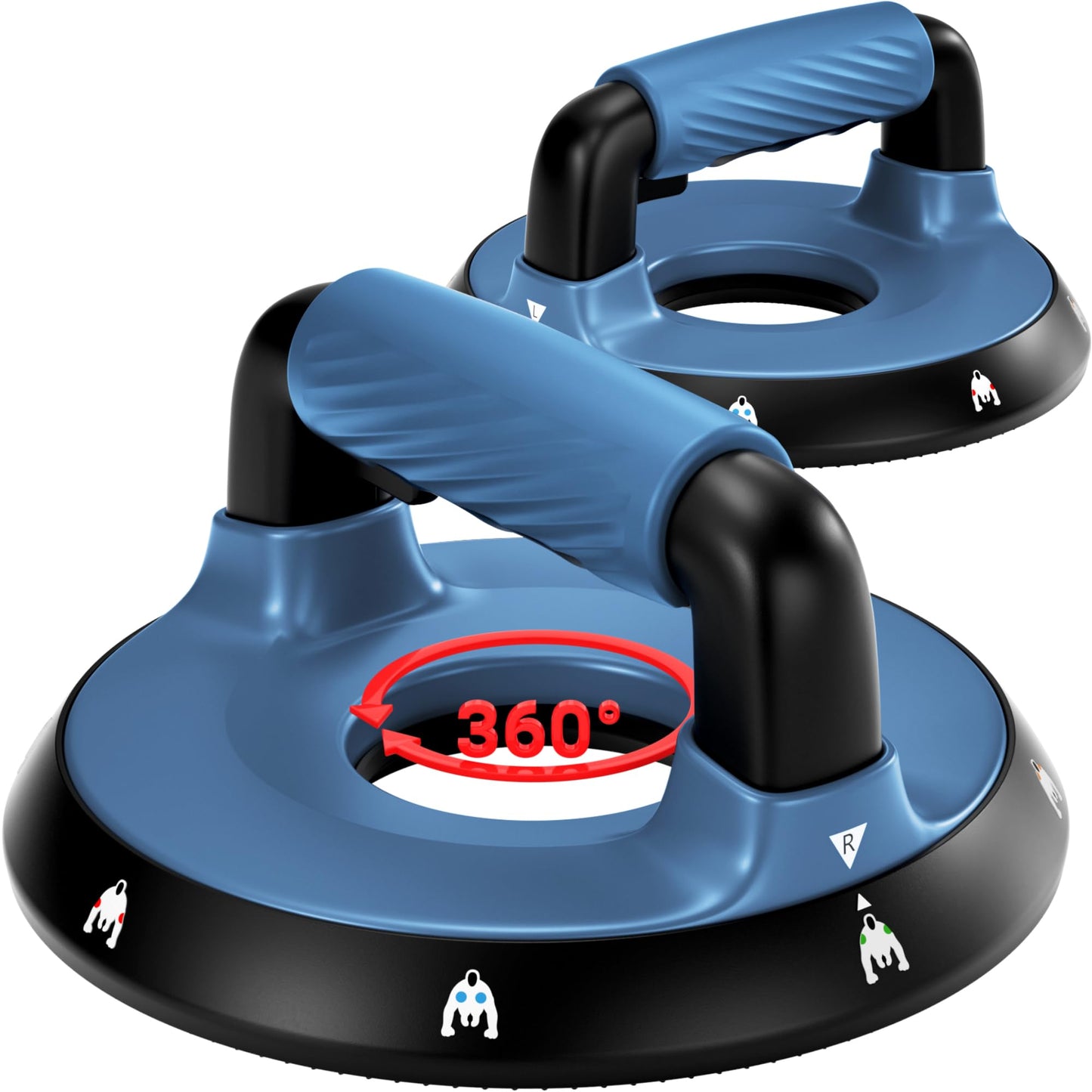 360° Verstellbare Liegestützgriffe, bis 90 kg, Blau