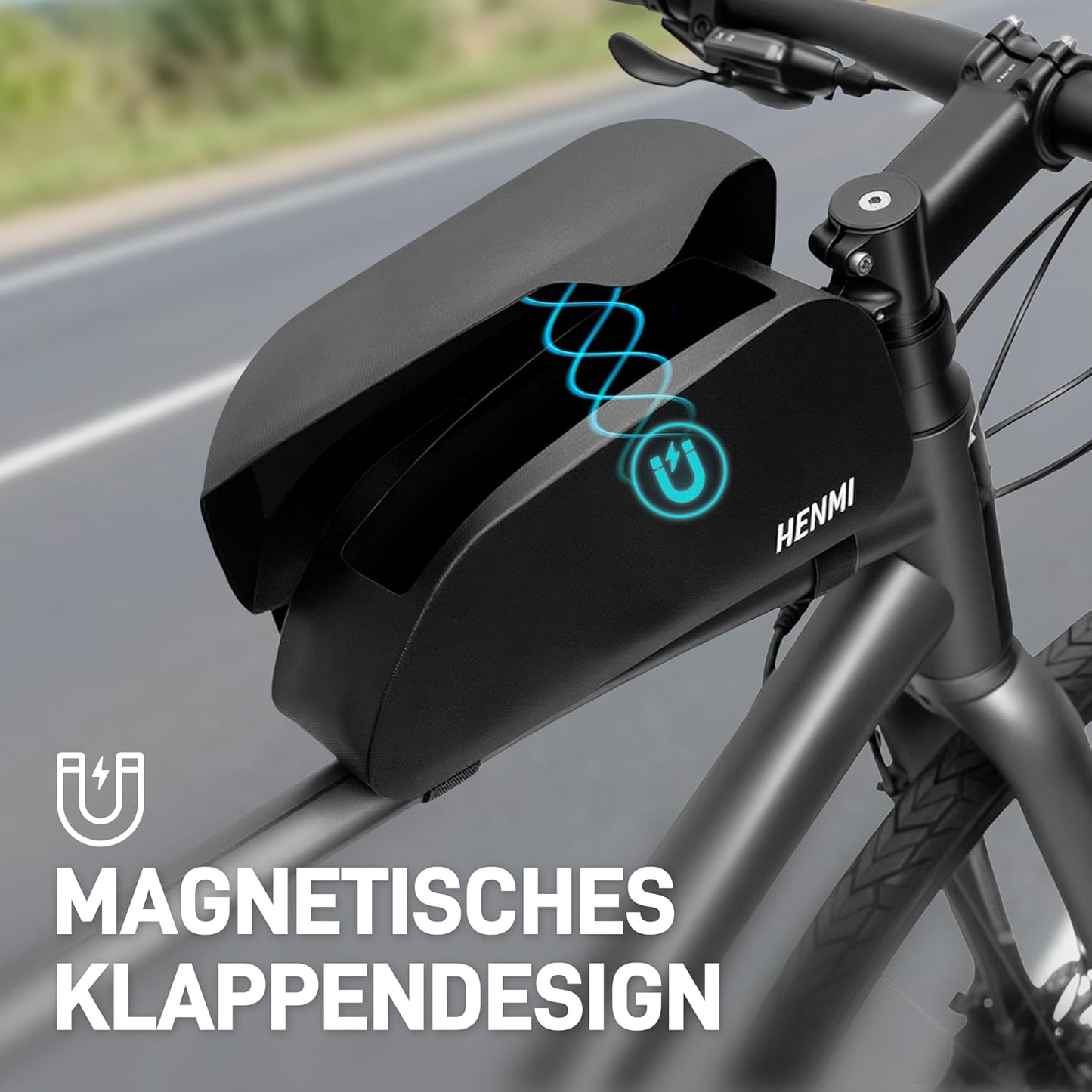 Wasserdichte Rahmentasche mit Magnetverschluss, 1,5L mit Magnetverschluss