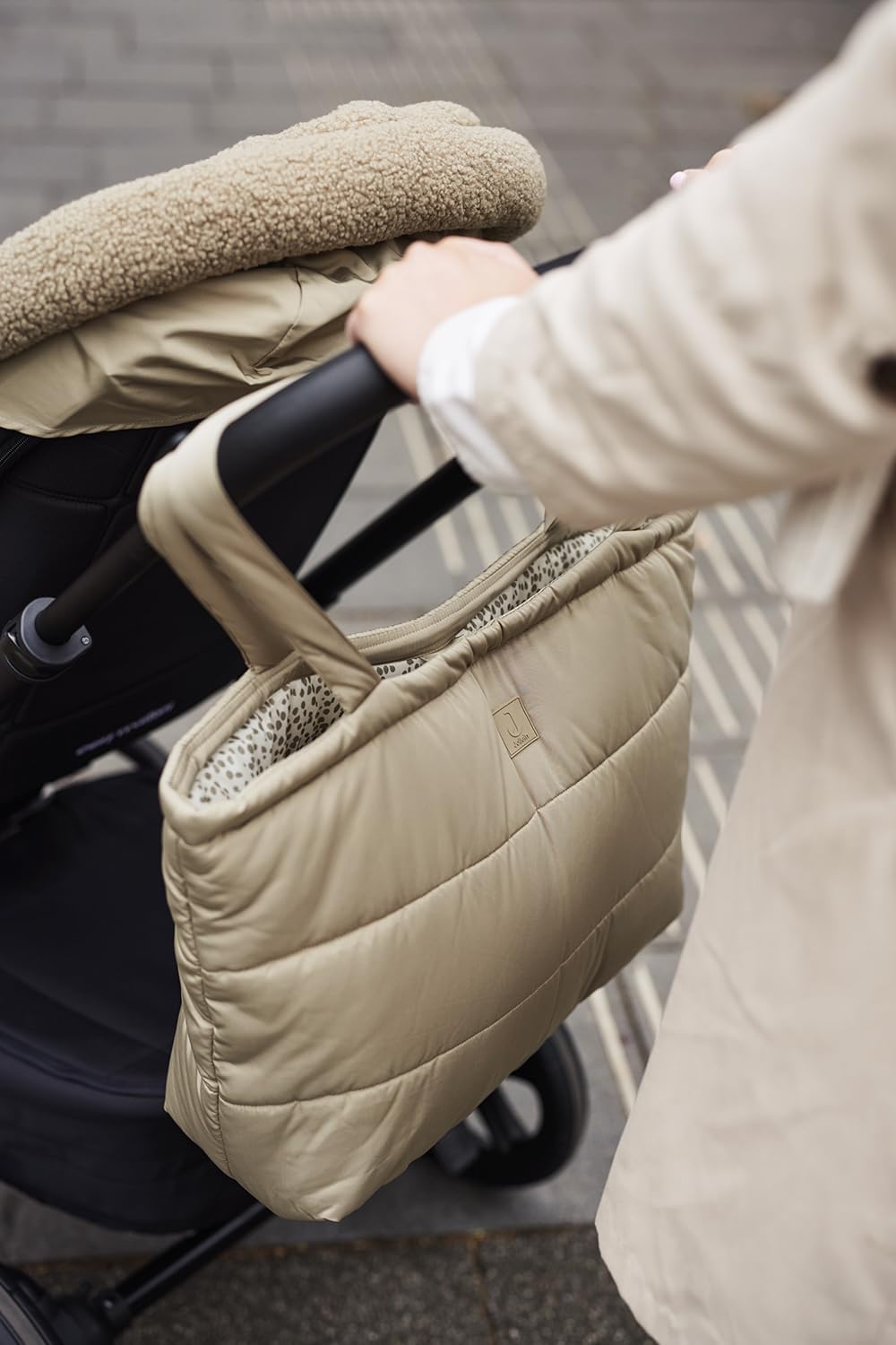 Wickeltasche Shopper für Eltern unterwegs, Olive Green