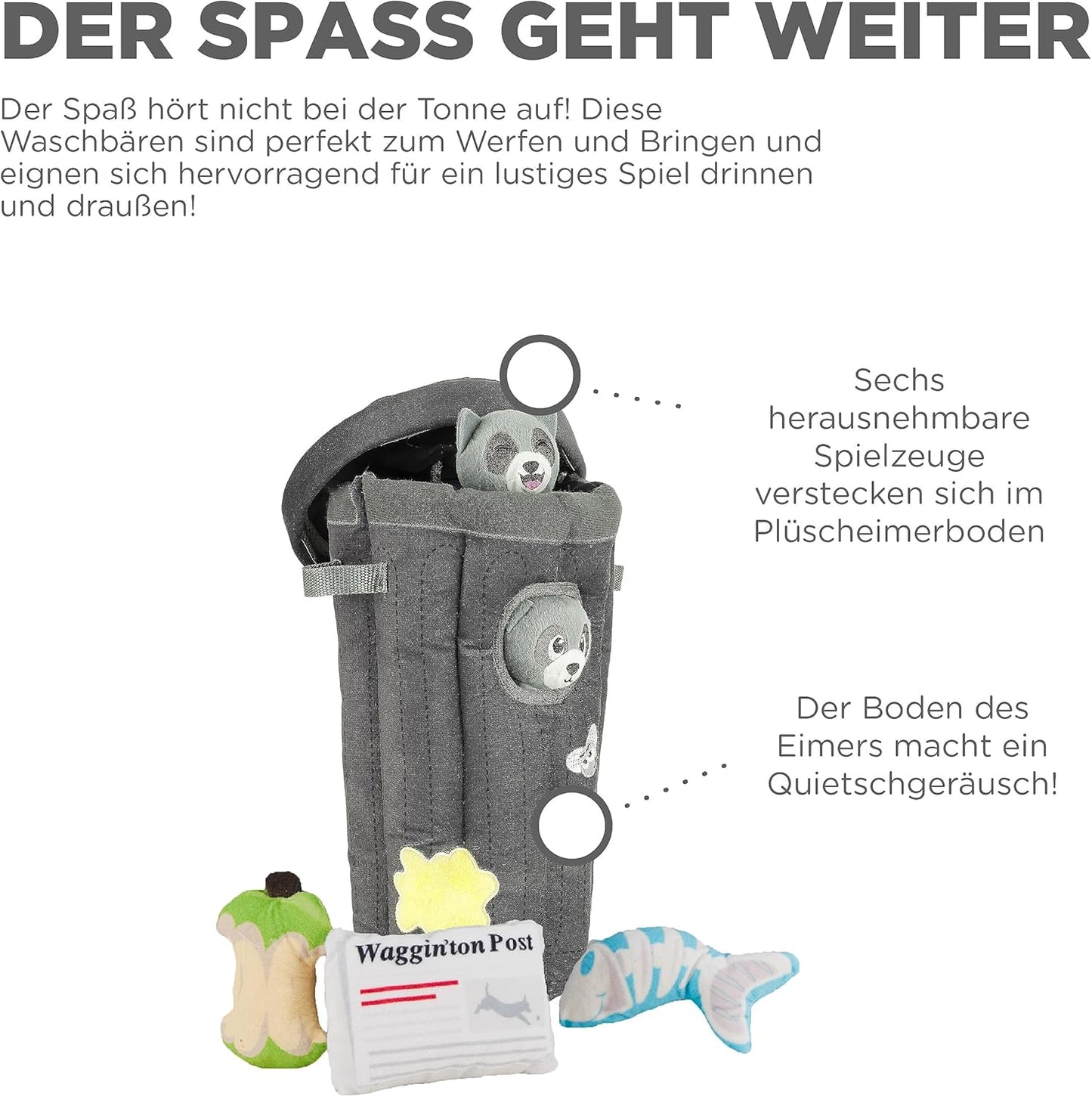 Hundespielzeug "Verstecken Sie einen Waschbär", Waschbär