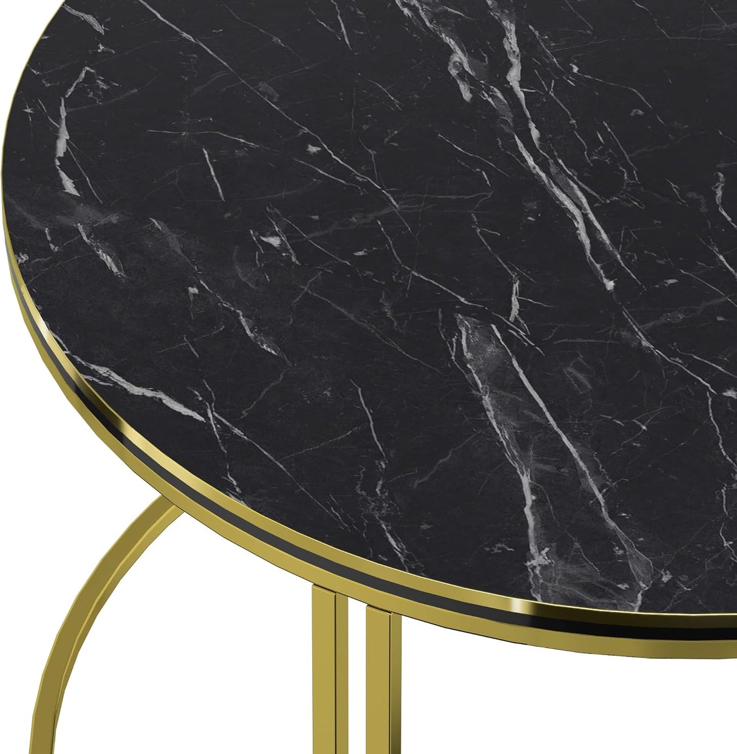 Couchtisch Aulum, Marmor, Schwarz / Gold