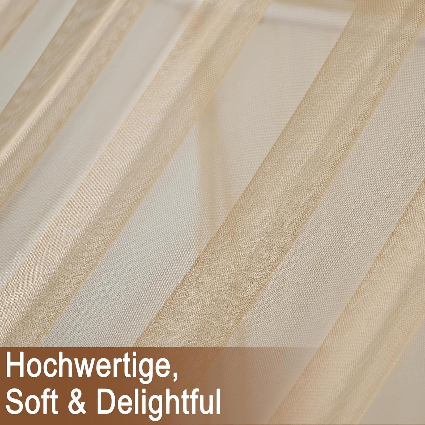 2-teiliges Betthimmel-Set für Hausbett, H350 x B150 cm (2er Pack) Khaki