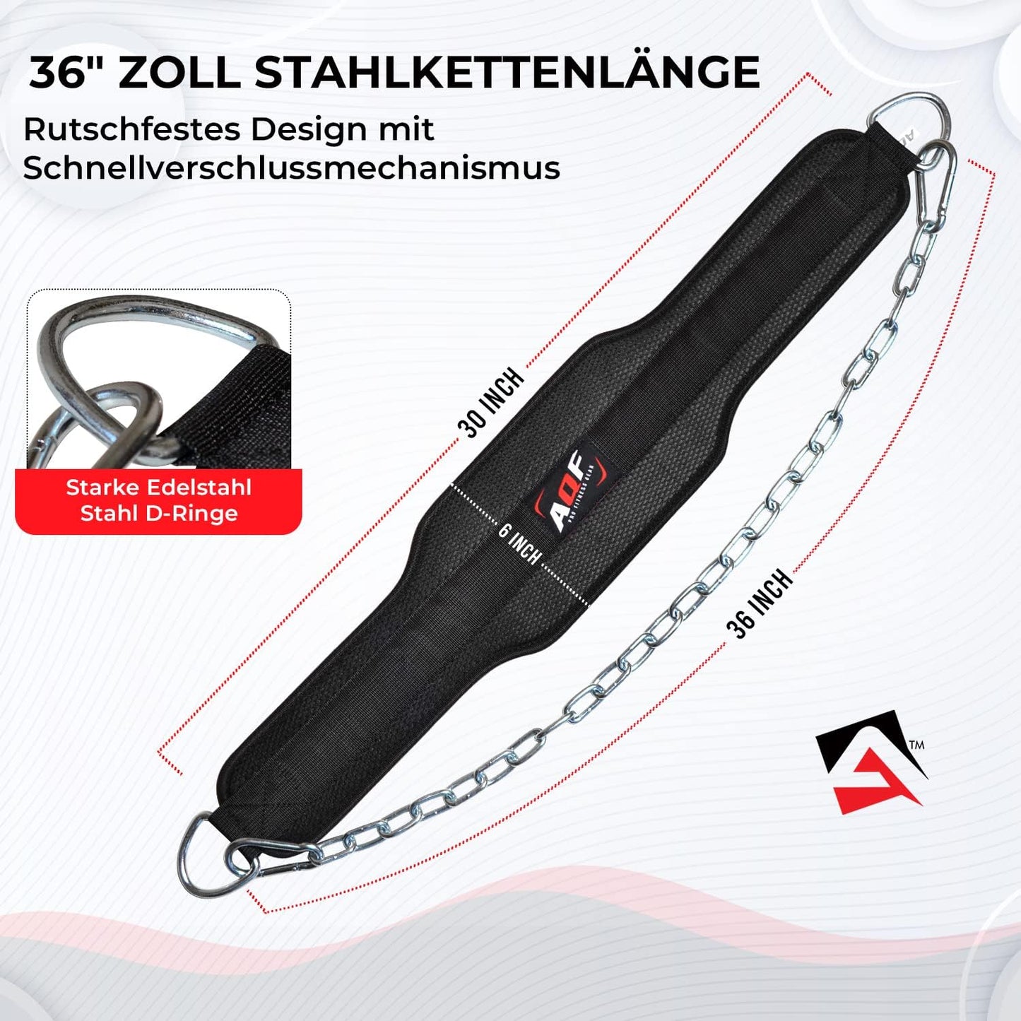 Dip Gürtel mit Stahlkette, Schwarz