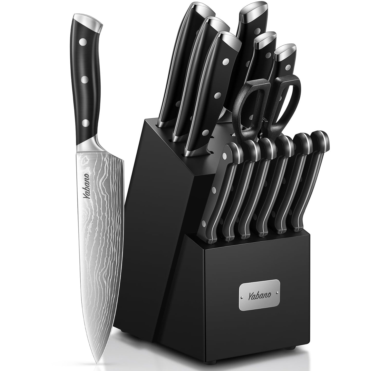 14-teiliges Küchenmesser-Set mit Messerblock