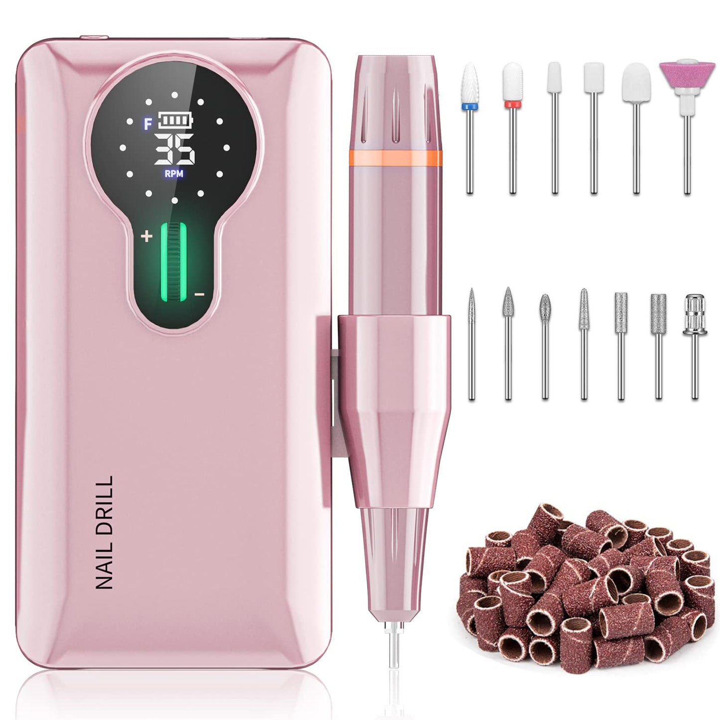 Professionelles Maniküre-Pediküre-Set, Tragbar Wiederaufladbar - Rosa