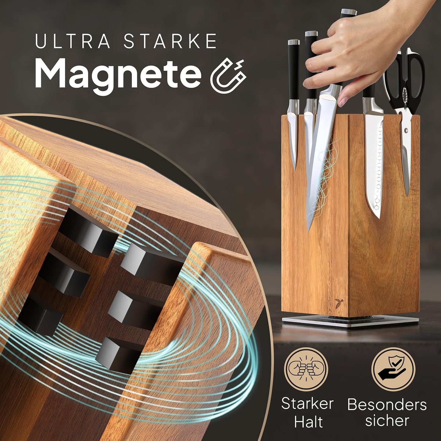 Magnet-Messerhalter, DREHBAR MAGNETISCH