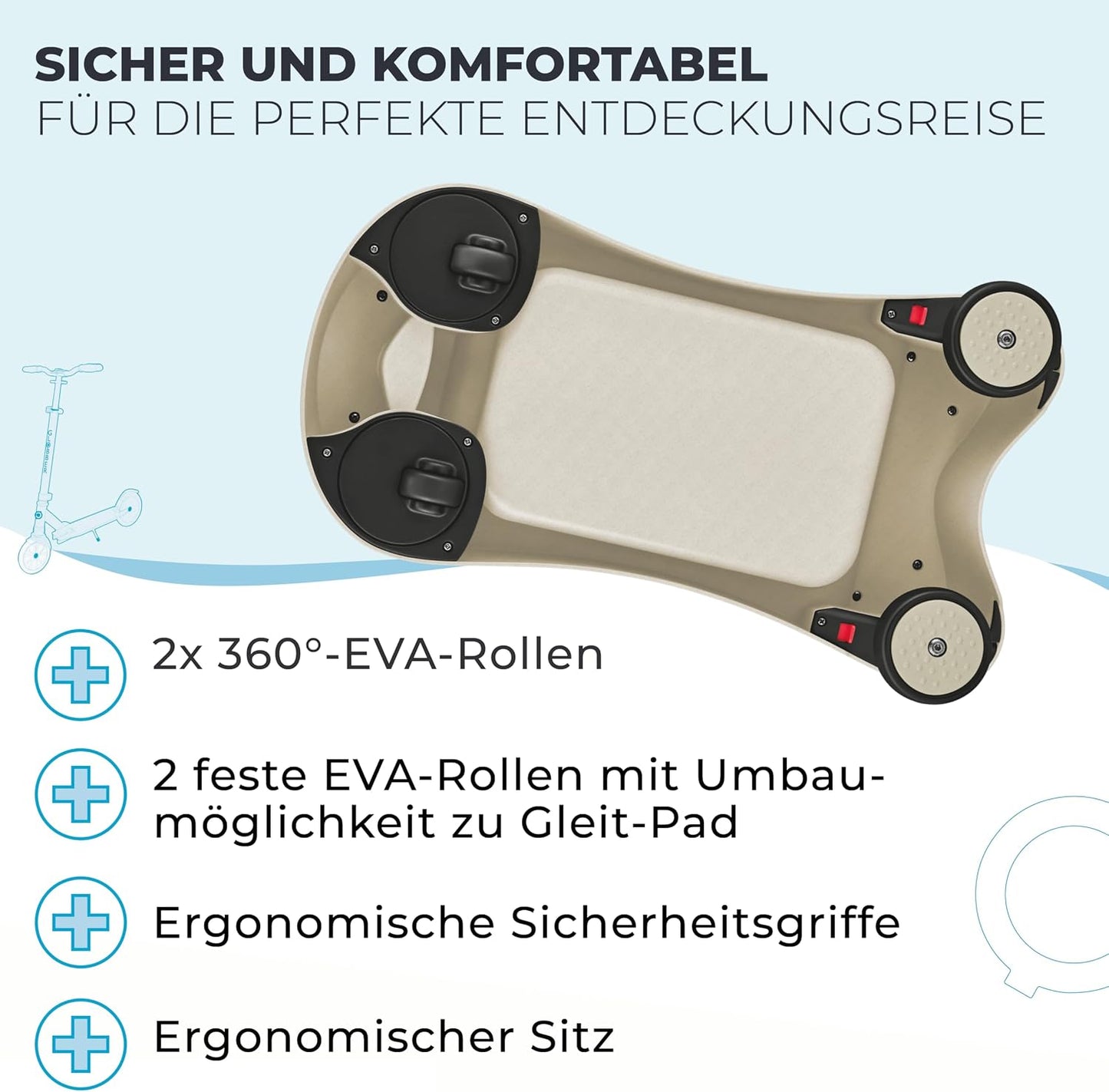 Walk N' Roll Lauflernwagen & Rutschauto, Kokos Weiss