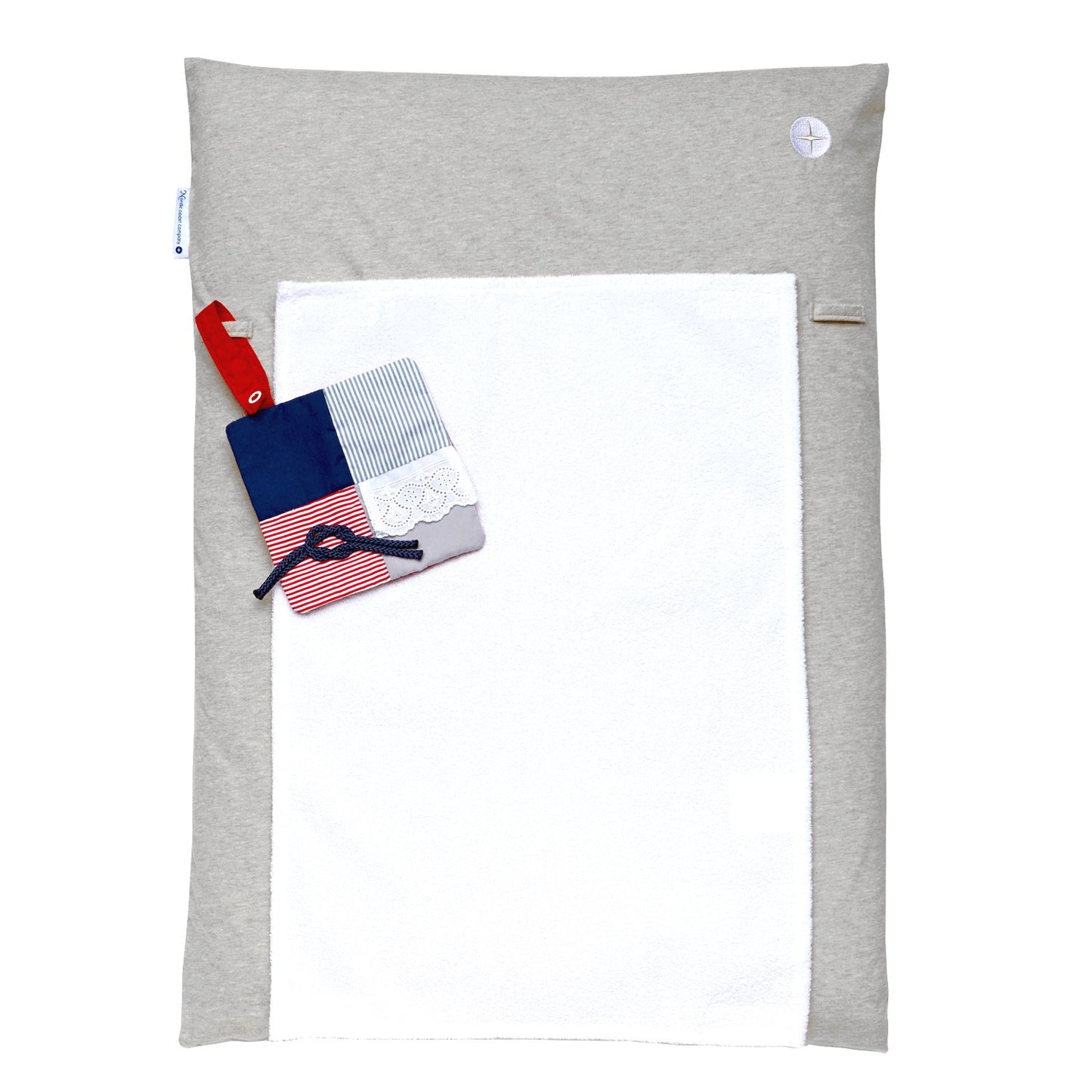 Wickelauflage mit abnehmbarem Frotteehandtuch, Grau