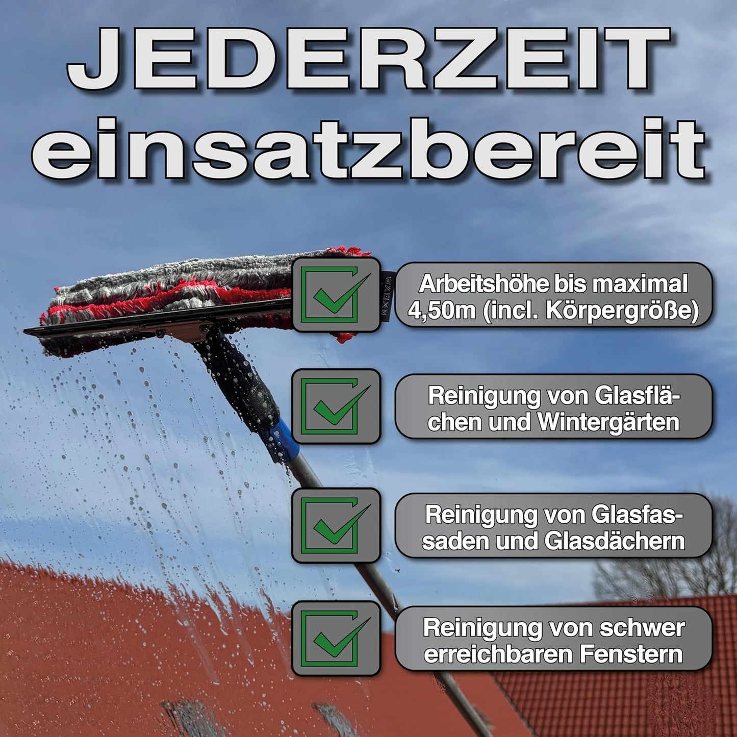 Teleskop Fensterputzer Set