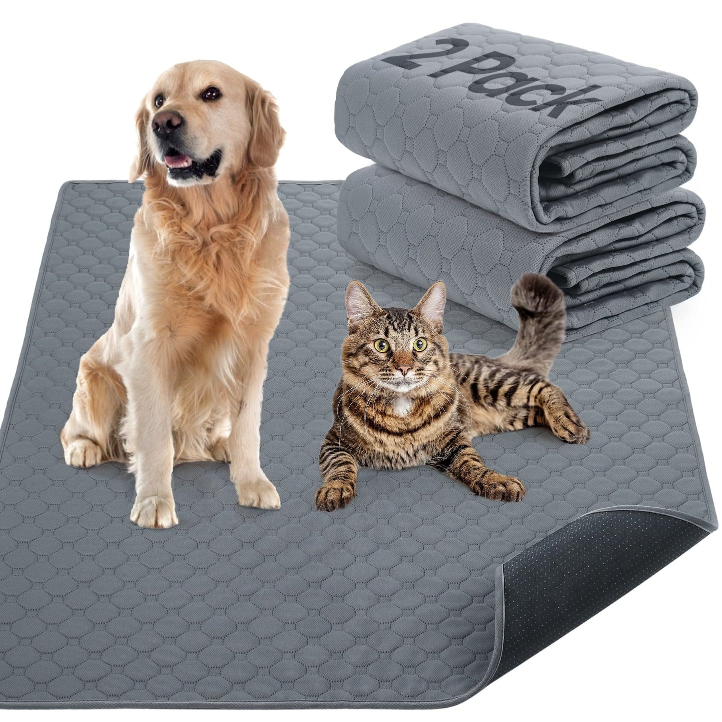 2er-Pack Wiederverwendbare Urinierunterlagen für Hunde, 120cm*90CM