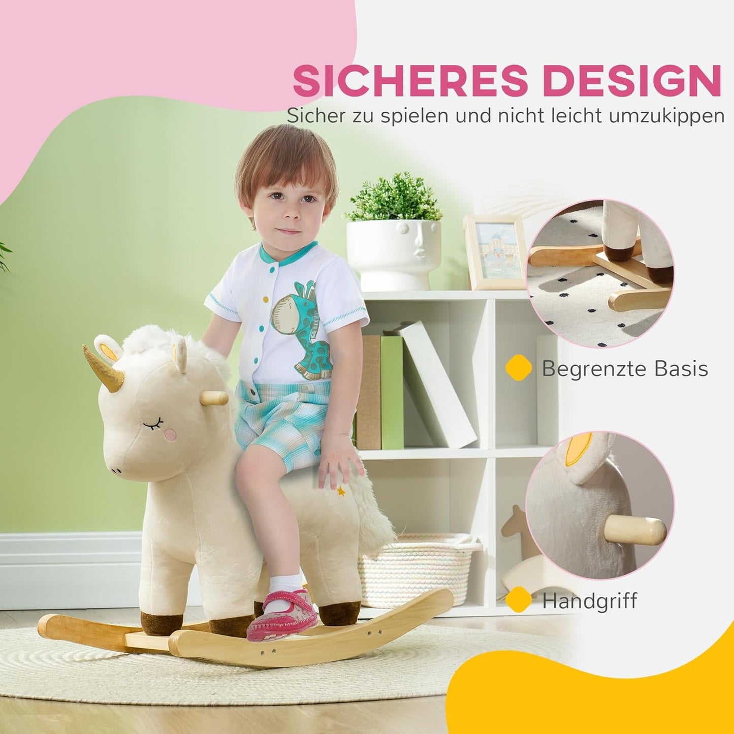 Schaukeltier Schaukelstuhl Einhorn