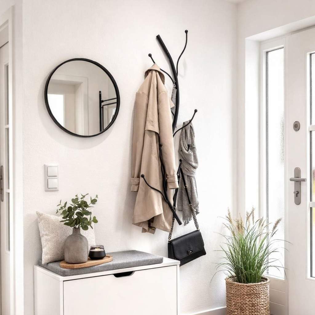 Wandgarderobe mit Hakenleiste