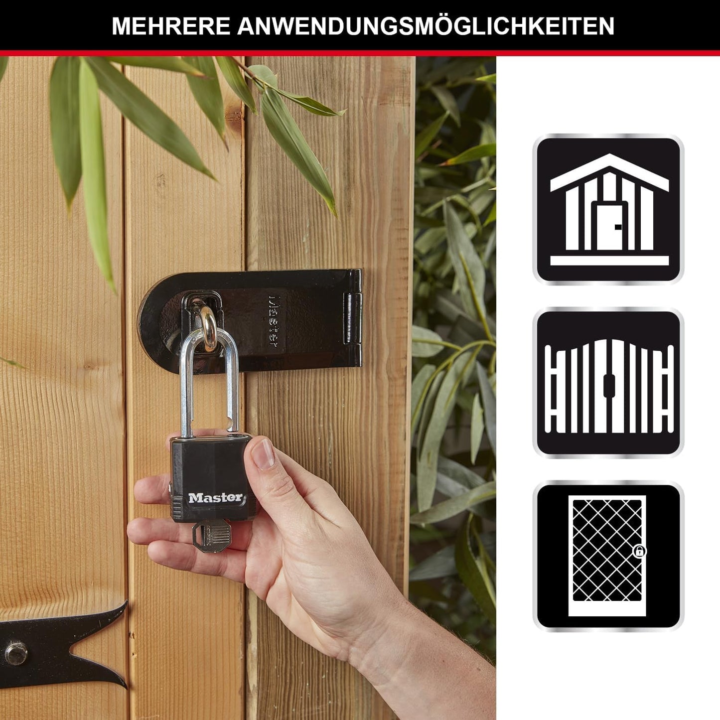 2-teiliges Vorhängschloss-Set M115EURTLF, Medium Bügel + Wetterfest + Gegen...