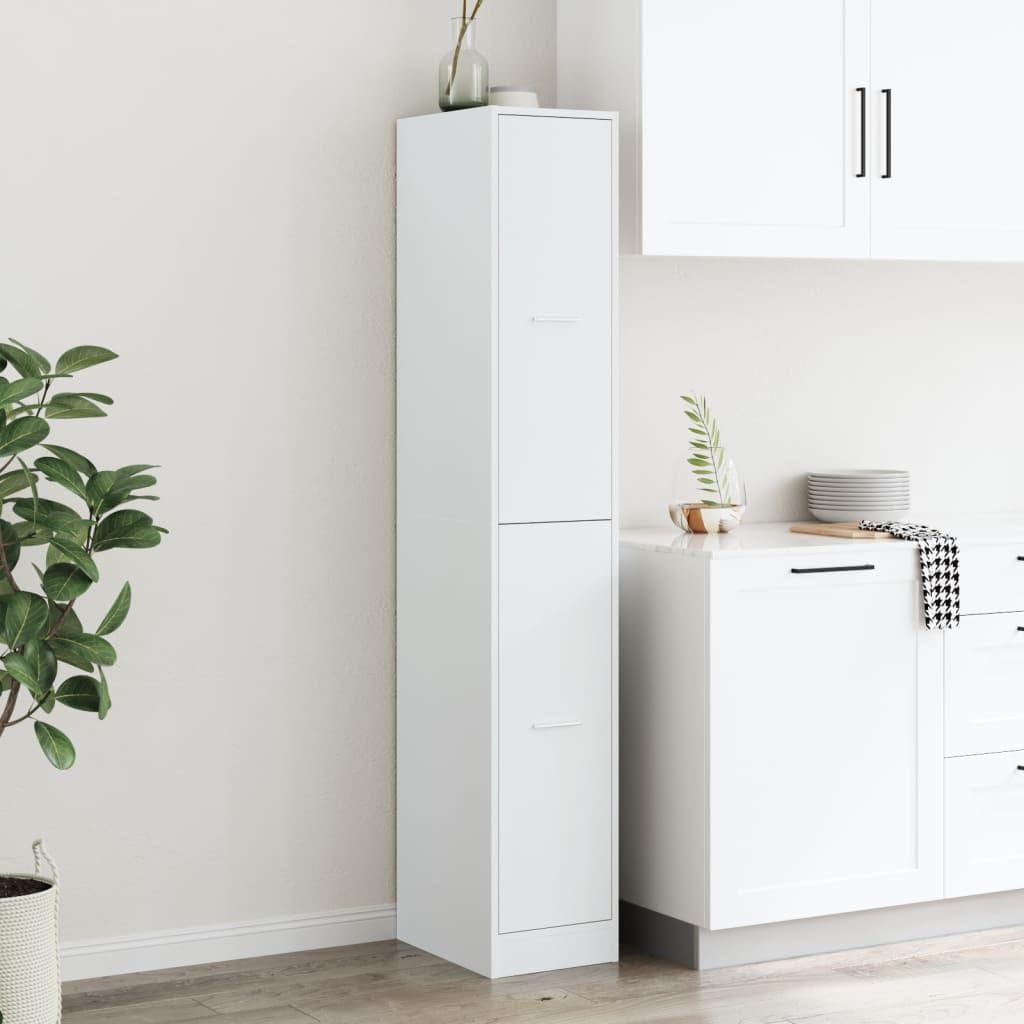 Apothekenschrank mit Schubladen aus Spanplatte, Weiß 30 x 41 x 174.5 cm