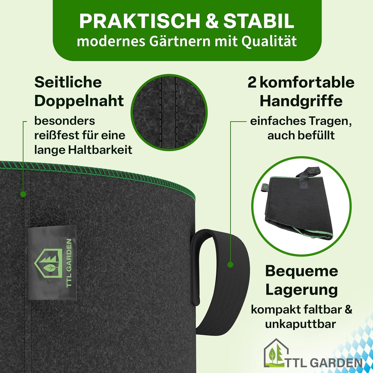 10er-Set Pflanzsack, 15L, 15 Liter Allrounder 10