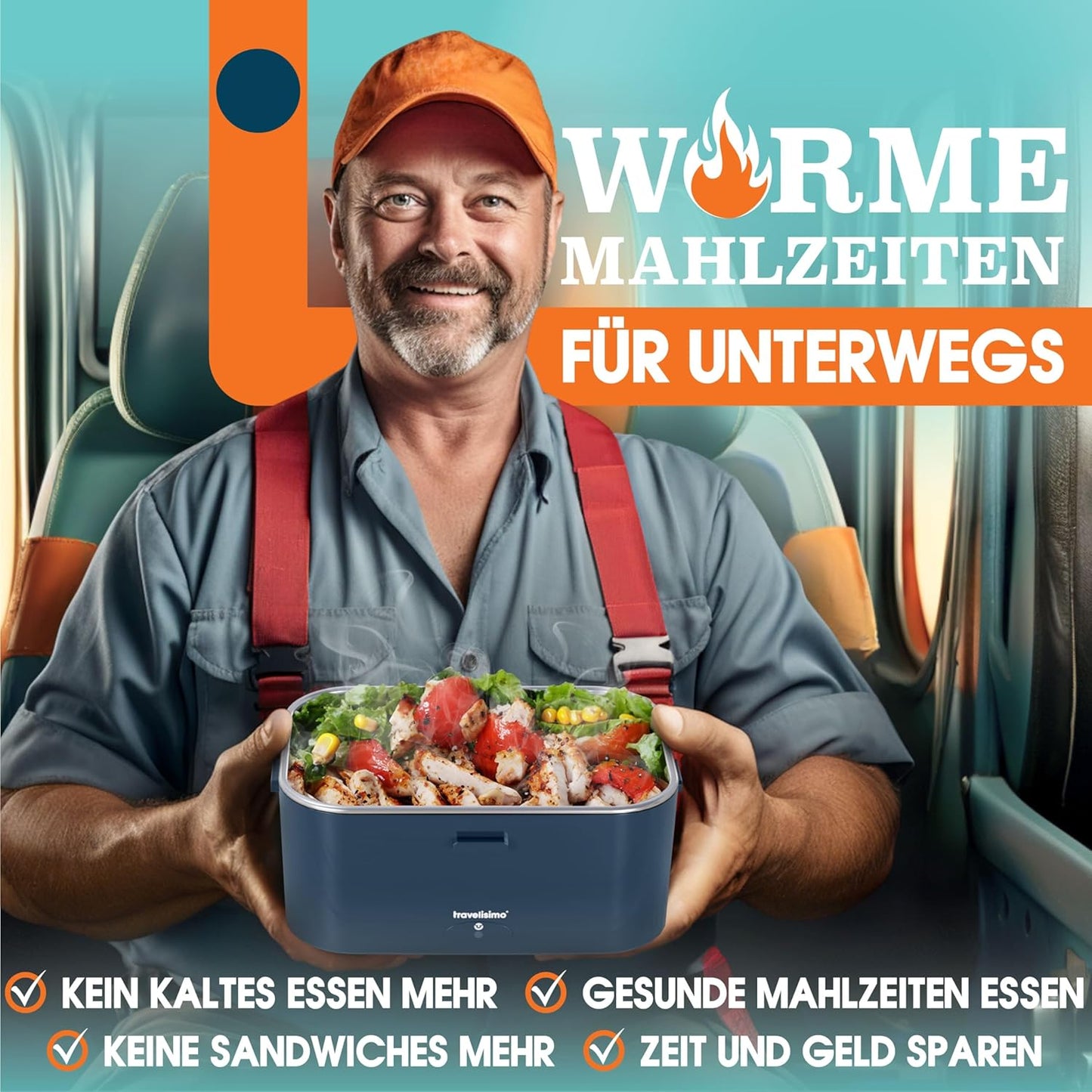 Elektrische Lunchbox XXL, Dunkelblau