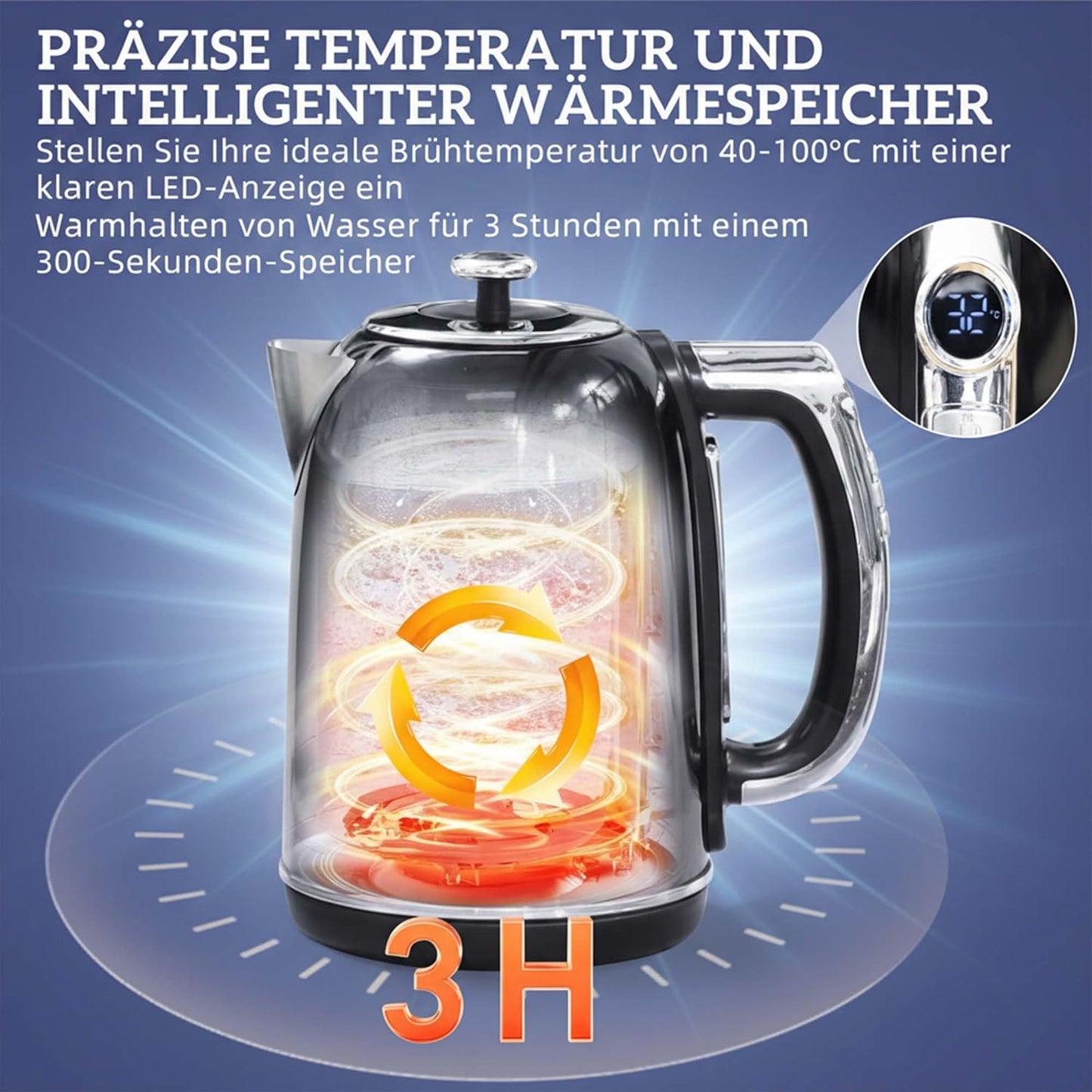 Wasserkocher-Toaster-Set, Schwarz