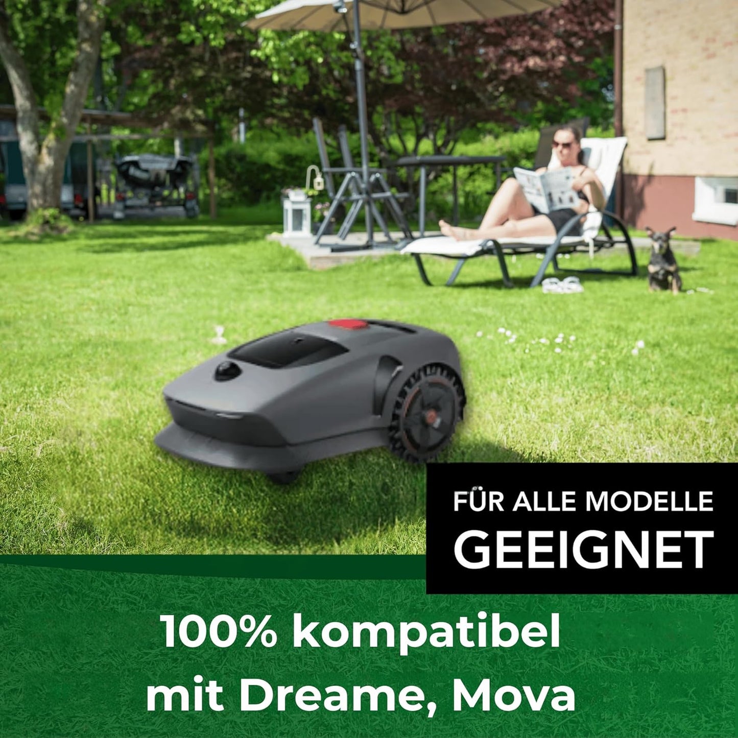 12-teiliges Ersatzmesser-Set für Mähroboter, 12 + 12 Muttern
