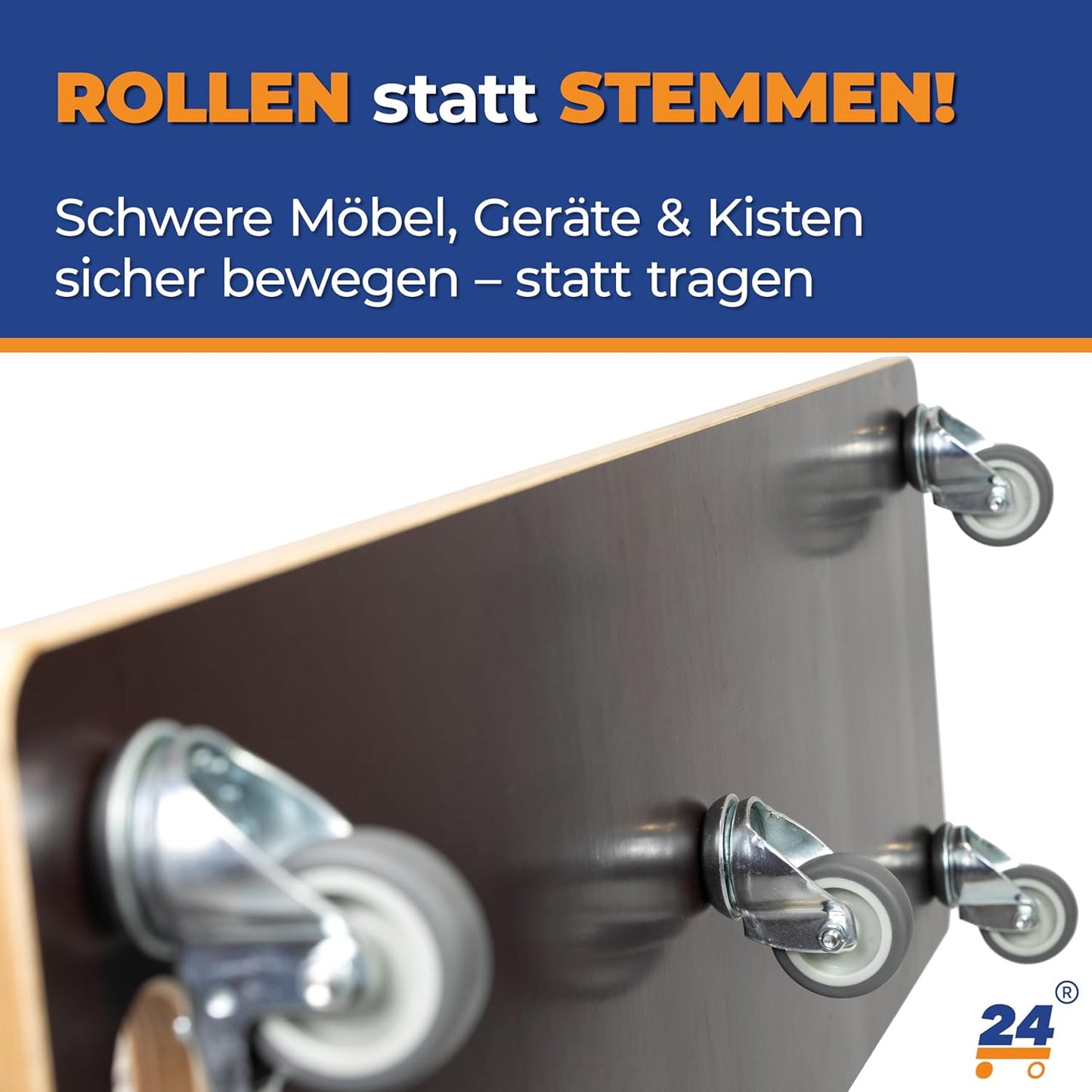 Rollbrett mit 5 kugelgelagerte 360° Rollen, 1