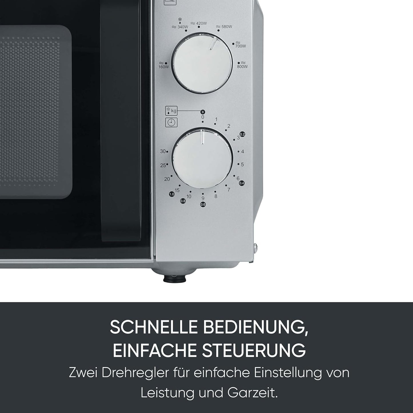 MW 9184 Mikrowelle, Silber-schwarz 20L Solo