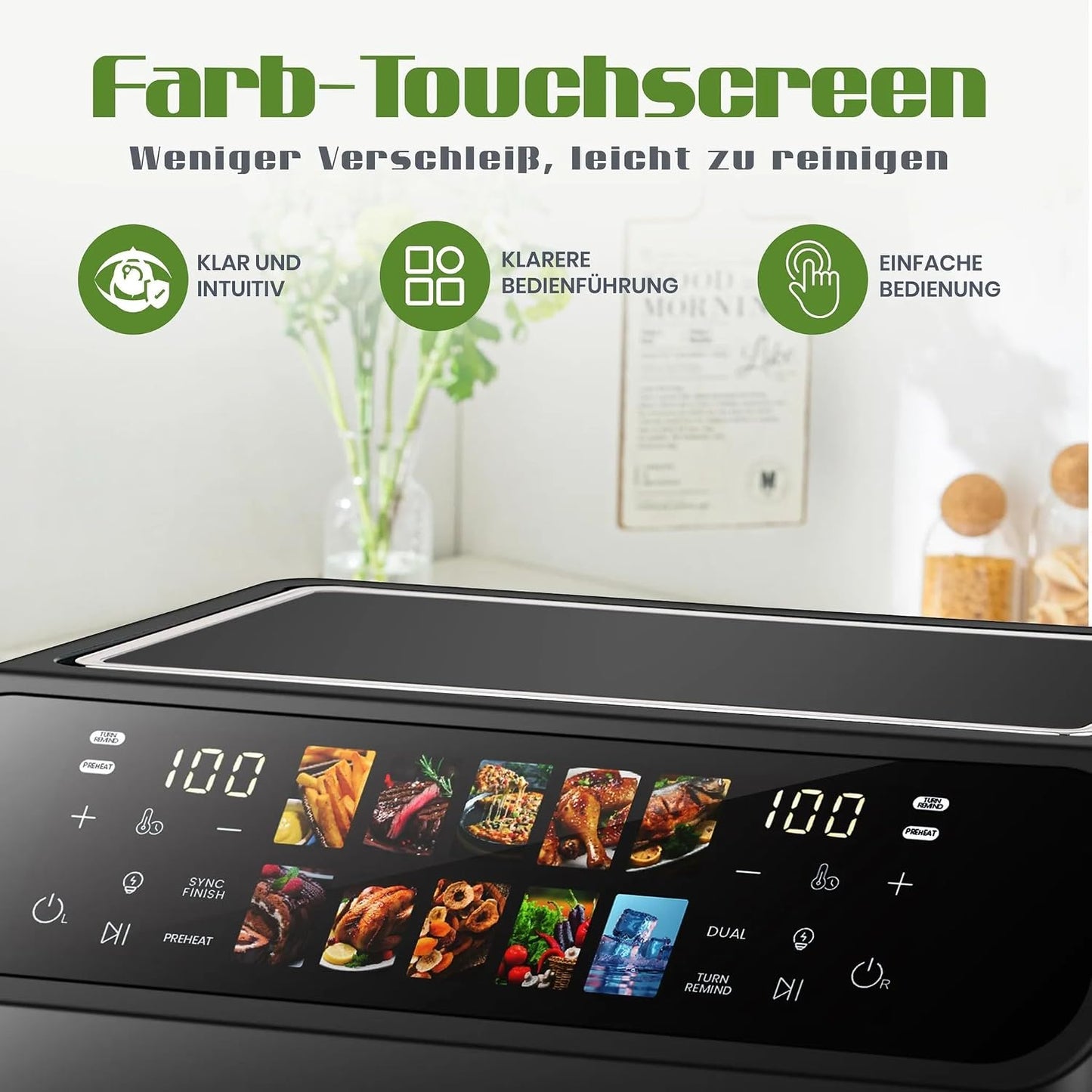 Heissluftfritteuse XXL Dual mit 10 Programmen