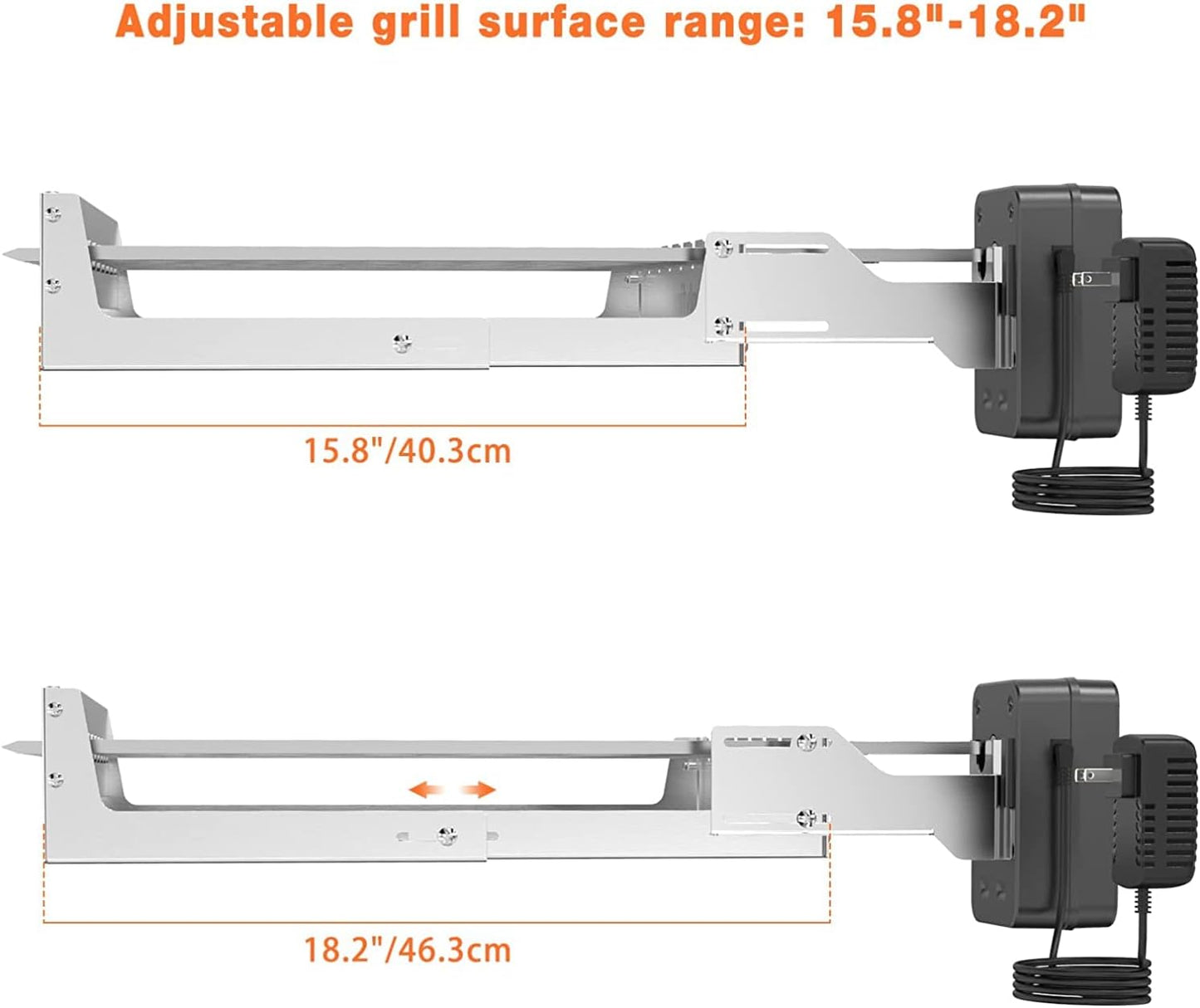 Rotisserie Spiessdreher mit 7 Spiessen und Motor