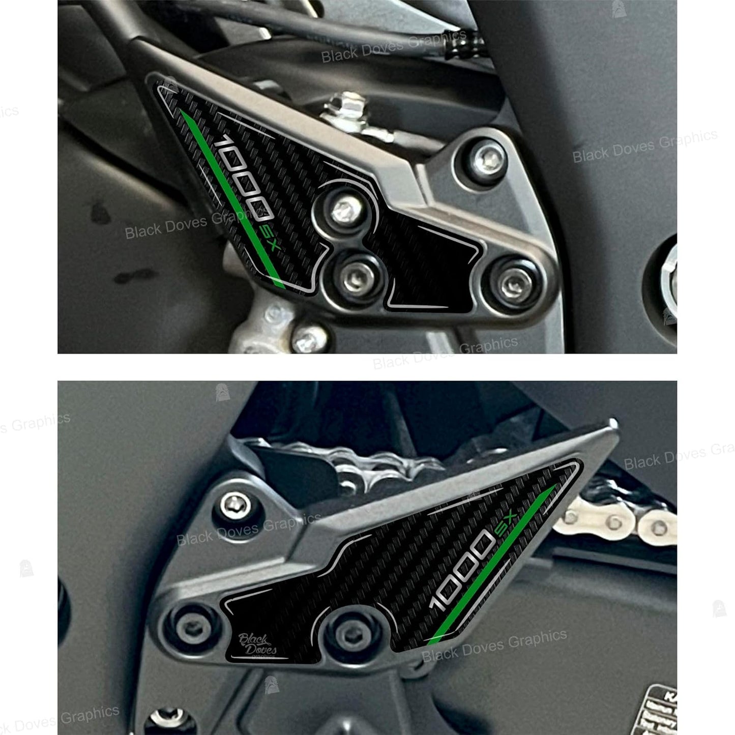 3D-Aufkleber für Kawasaki Ninja 1000 SX (2020-2022), Absatzschoner