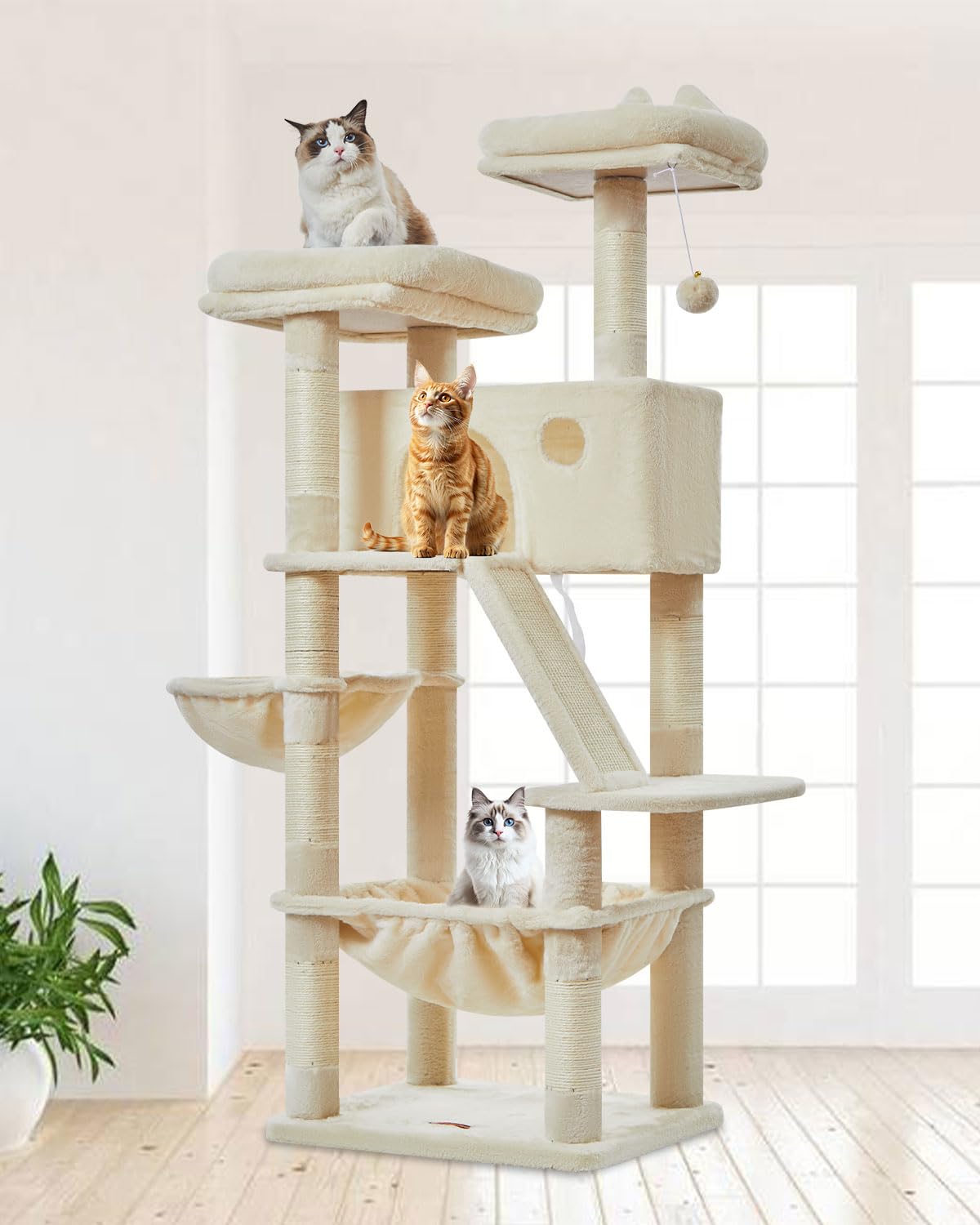 Grosser Kratzbaum MS026M, Beige 146CM