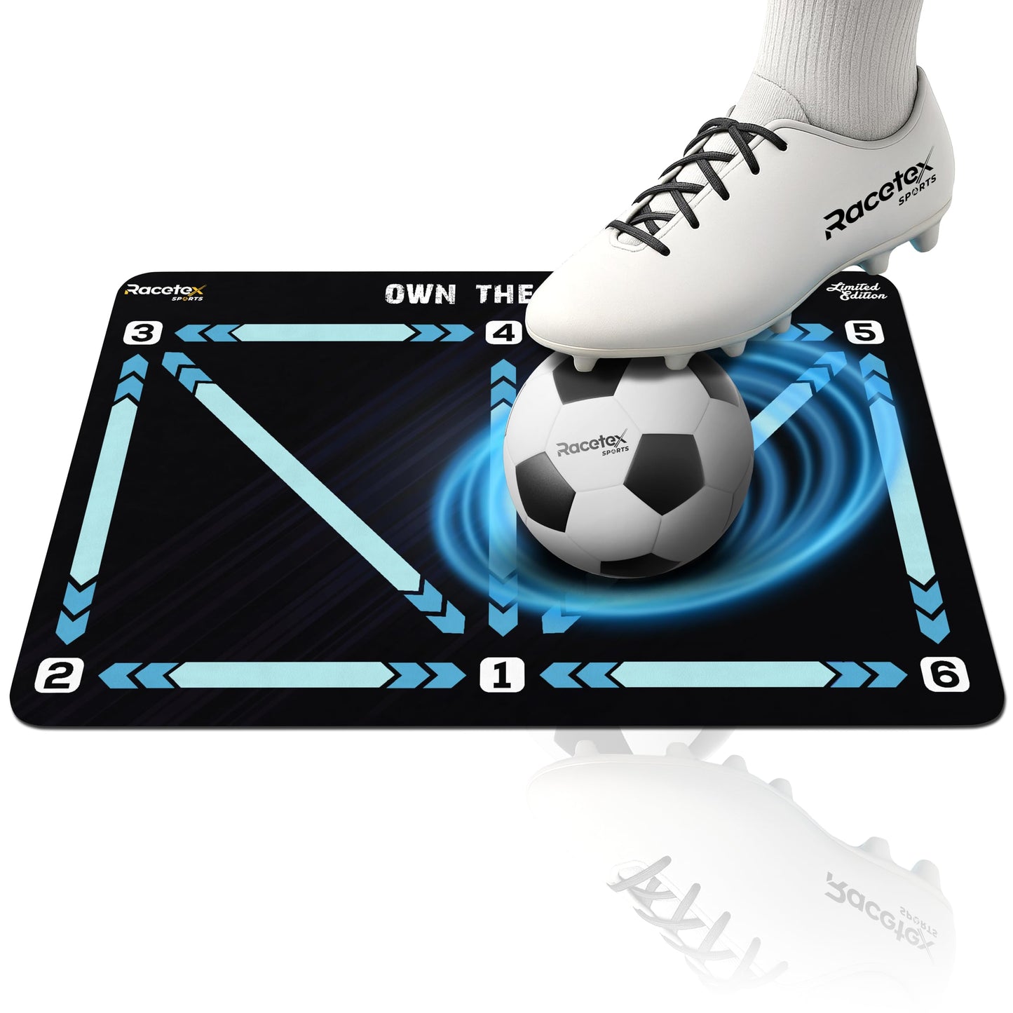 Fussball-Trainingsmatte für Kinder, Blau 90x60 (cm)