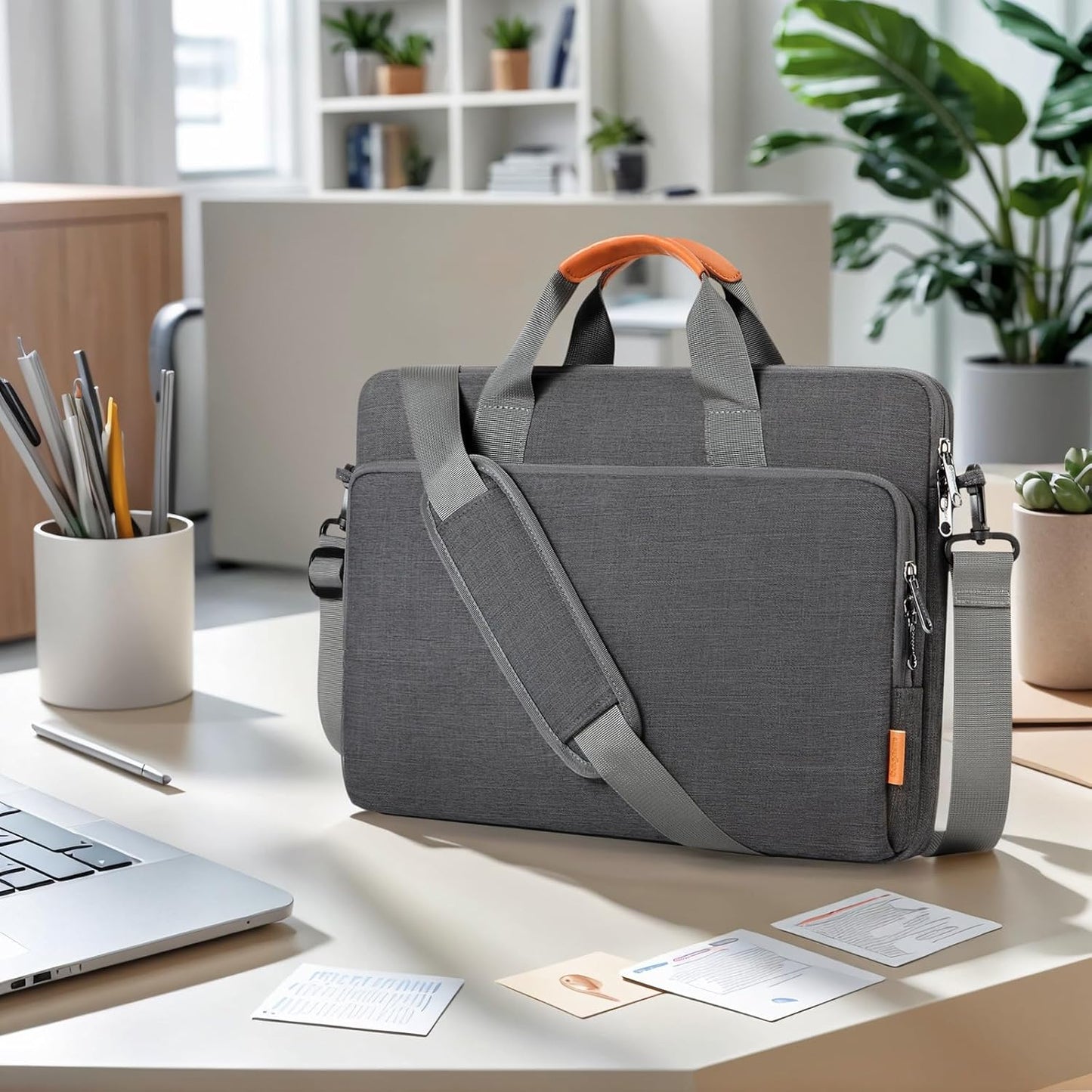 Laptoptasche, 17.3 Laptop-Computer-Aktentaschen Dunkelgrau