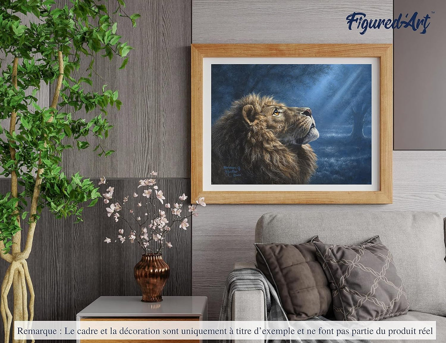 Malen nach Zahlen "Mondlicht Löwe", Mondlicht Löwe 40x50cm Mit Rahmen (bereits gespannt)