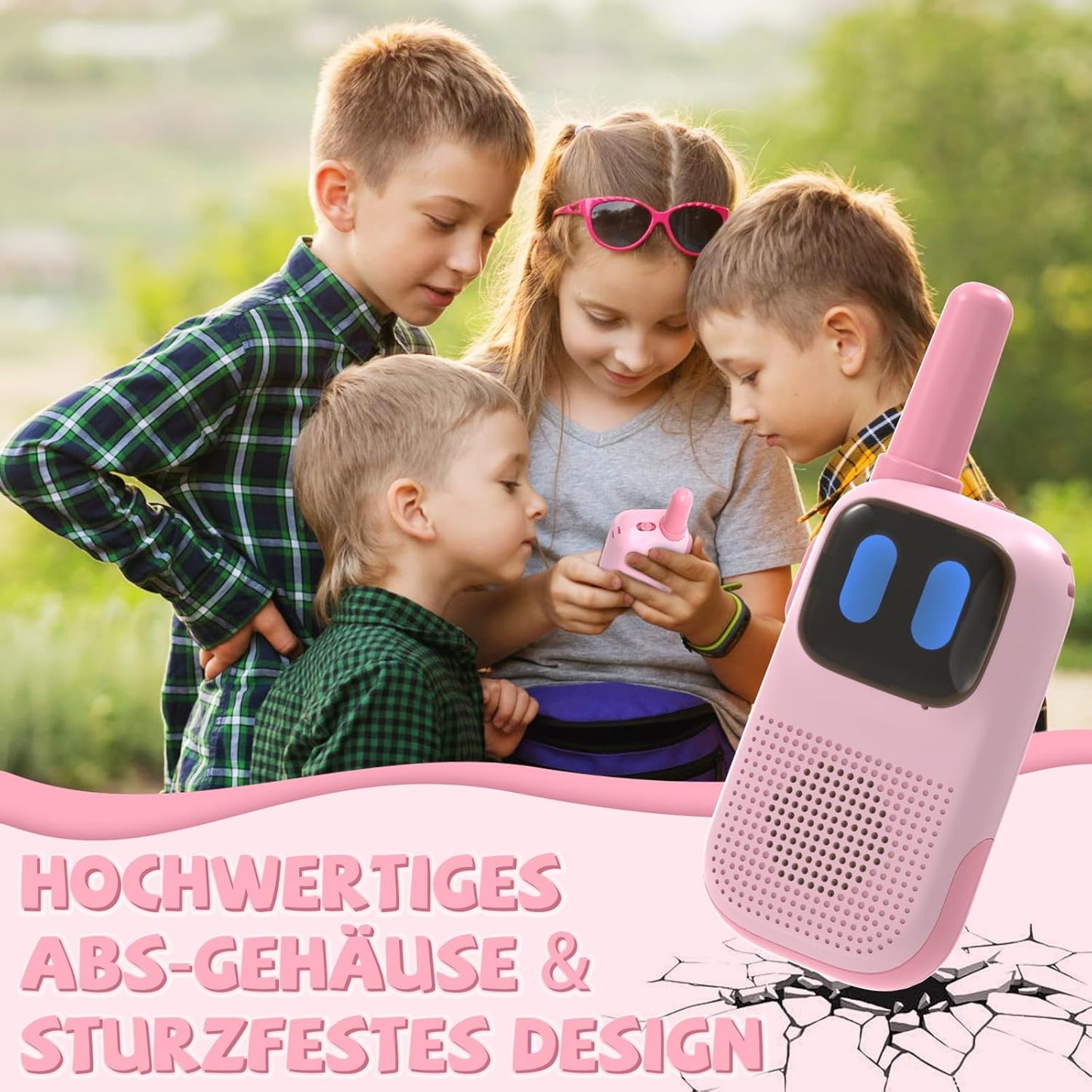 Walkie Talkie für Kinder, Rosa