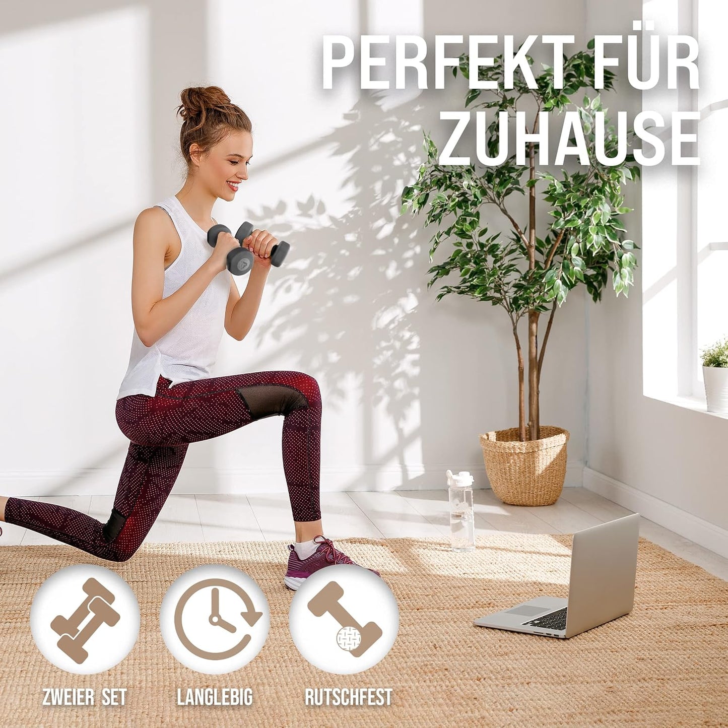 Kurzhantel-Set für Krafttraining (2x5 kg), Hantel Set 5 kg