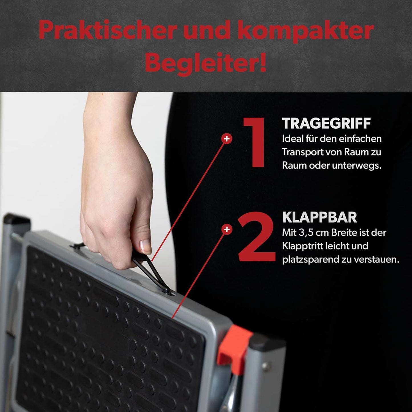 Klapptritt mit 2 Stufen, 2-stufig Weiss