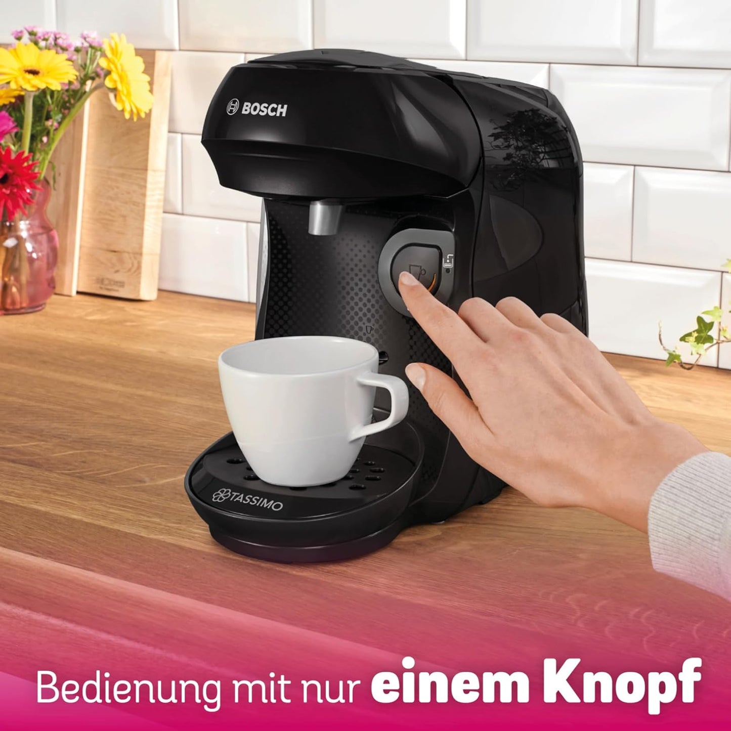 Kapselmaschine Tassimo happy friendly, Schwarz Inkl. Entkalker