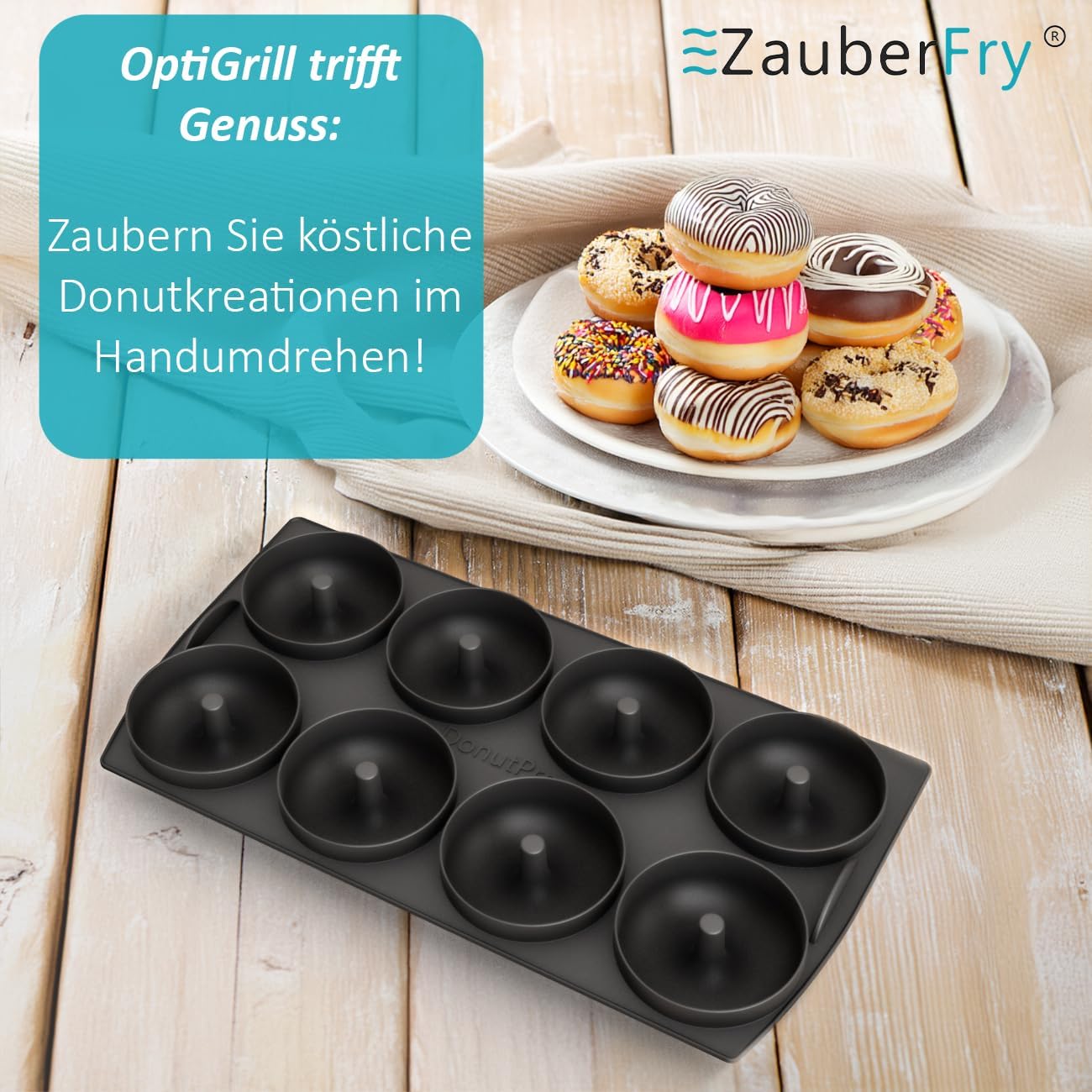 Donuteinsatz für Tefal OptiGrill XL, Elite XL, Plus + XL und Elite Plus XL, Für OptiGrill XL Donuteinsatz