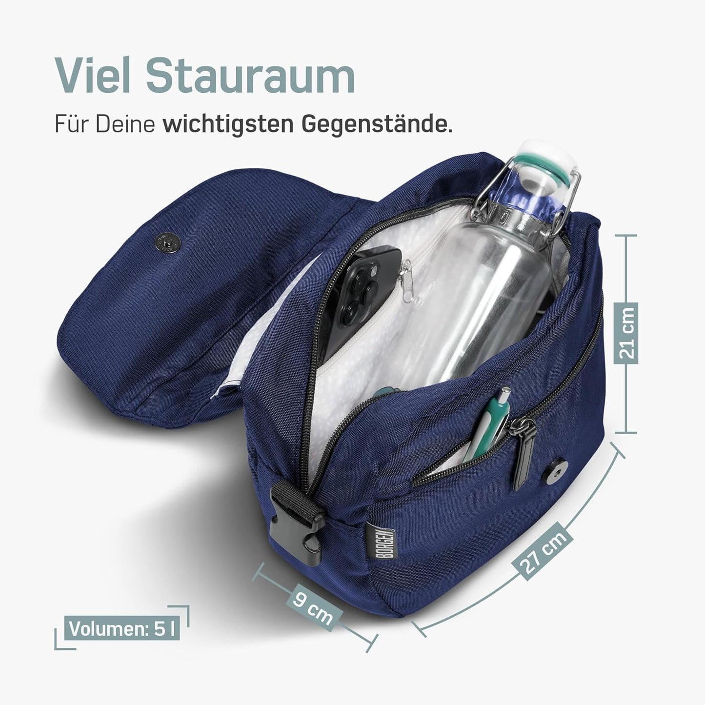 Lenkertasche KLICKfix, Ohne Adapter, Blau