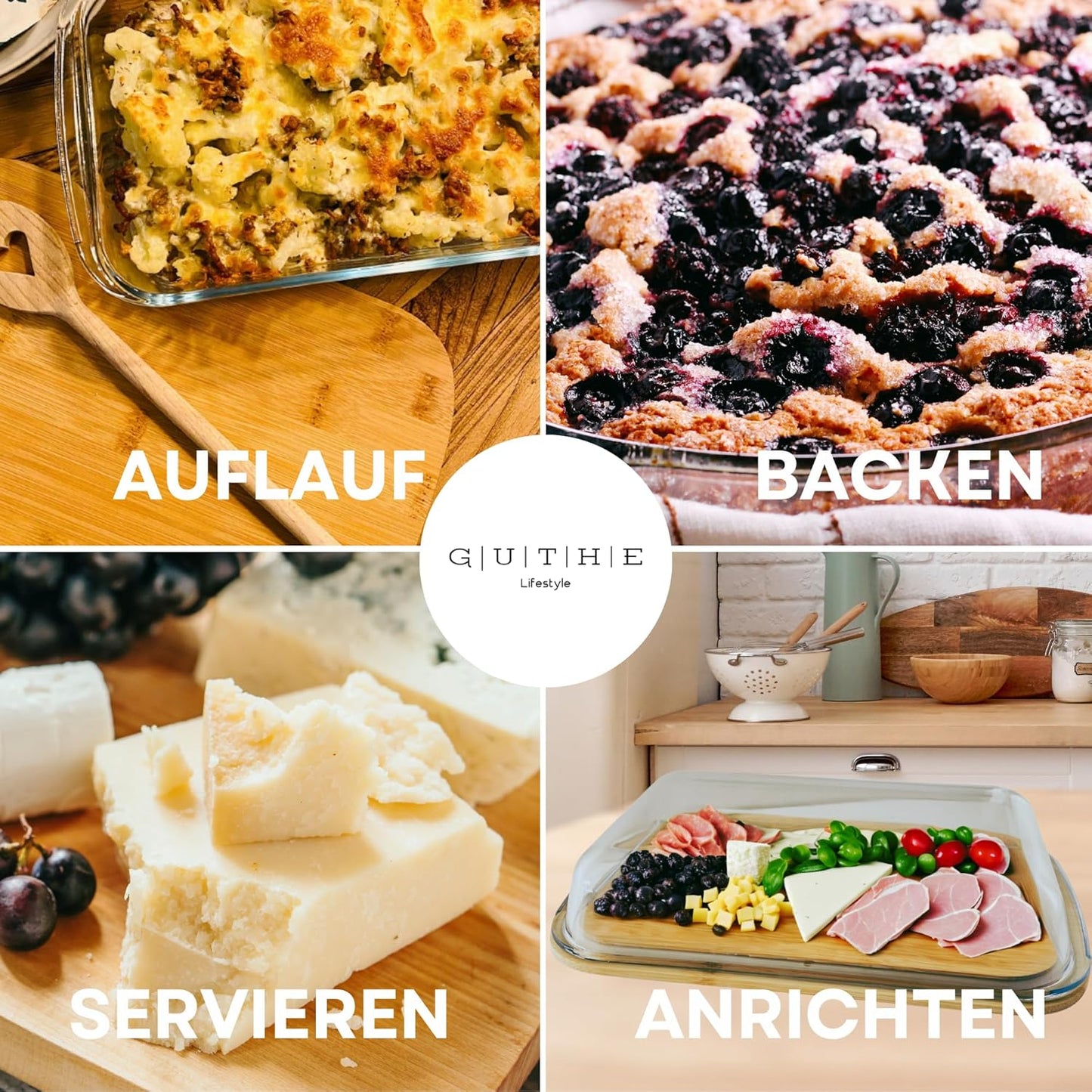 3er-Set Aufschnittboxen mit Holzdeckel, stapelbar, 3er Bambus