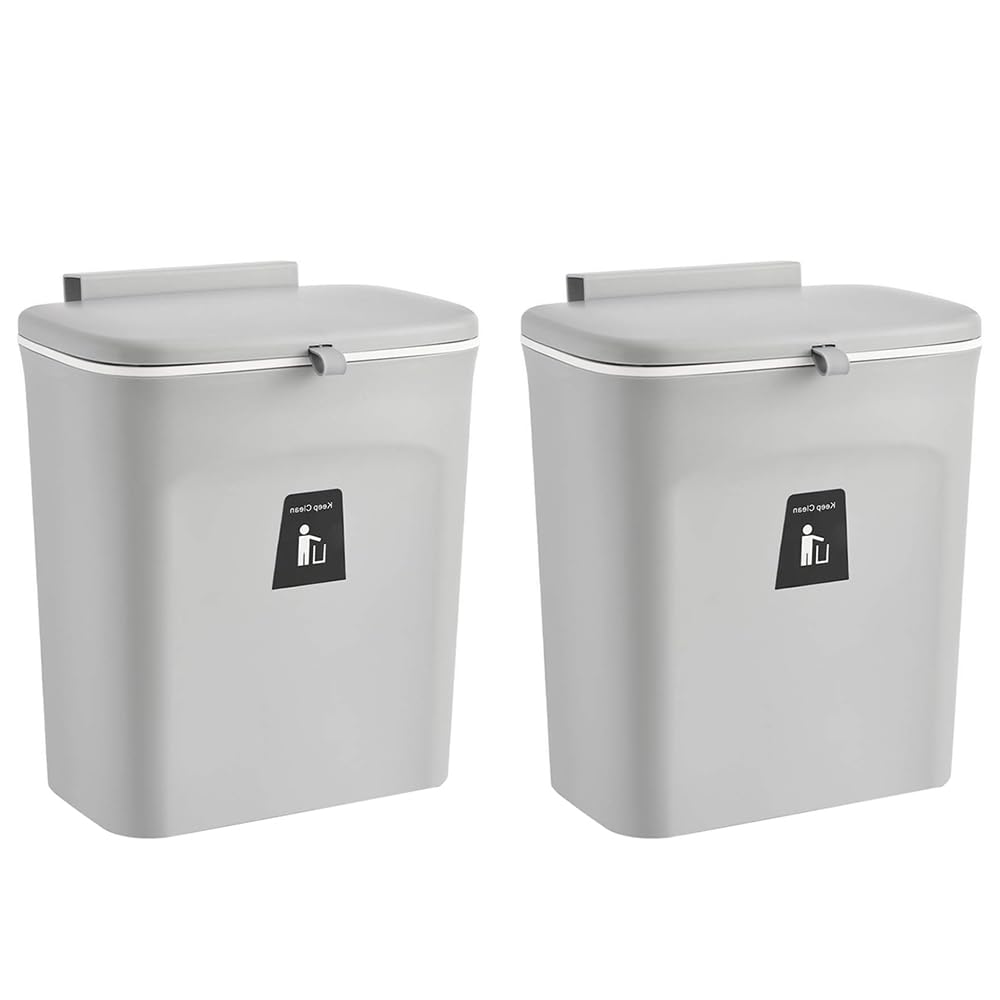 Faltbarer Mülleimer zum Aufhängen, 29,5 X 16 X 26 Cm – Grau – 2 Stück