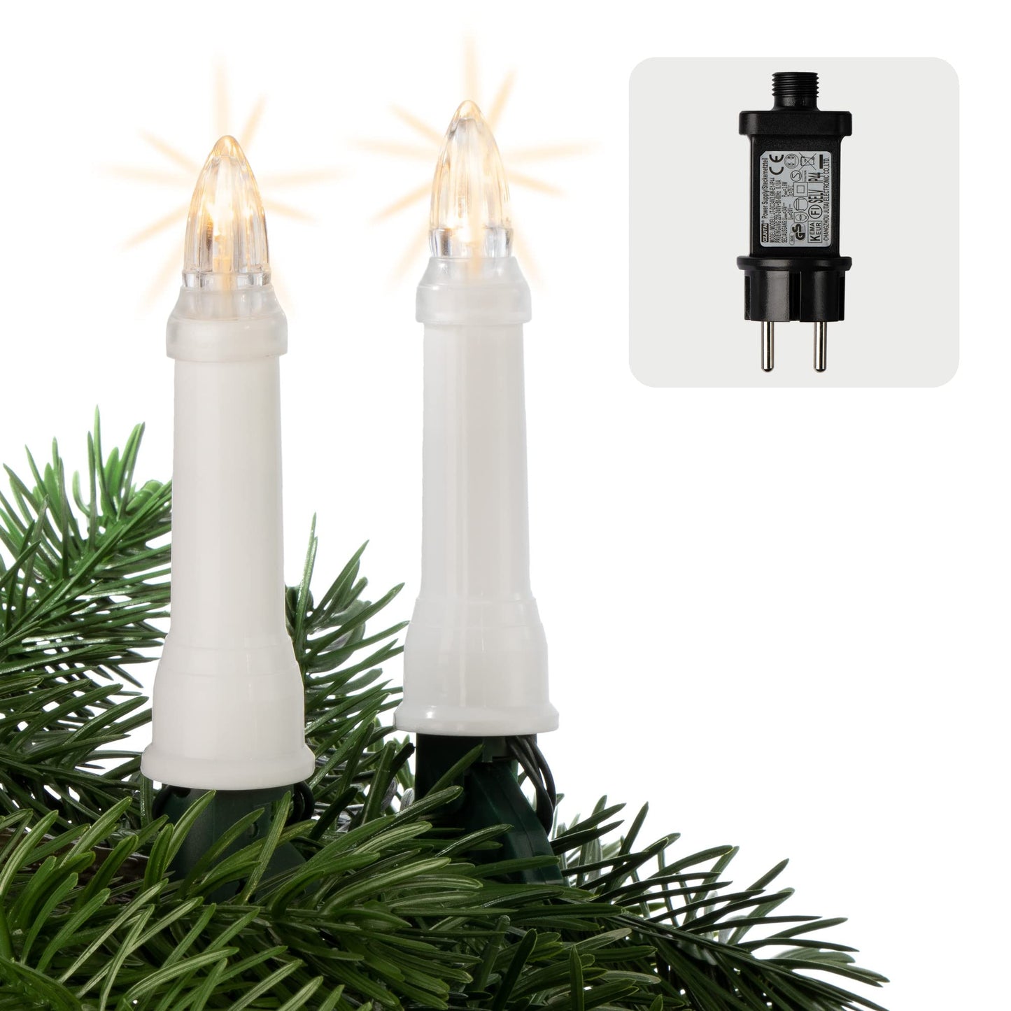 Lichterkette Kerzen, 24 LED / 10,35m beleuchtet