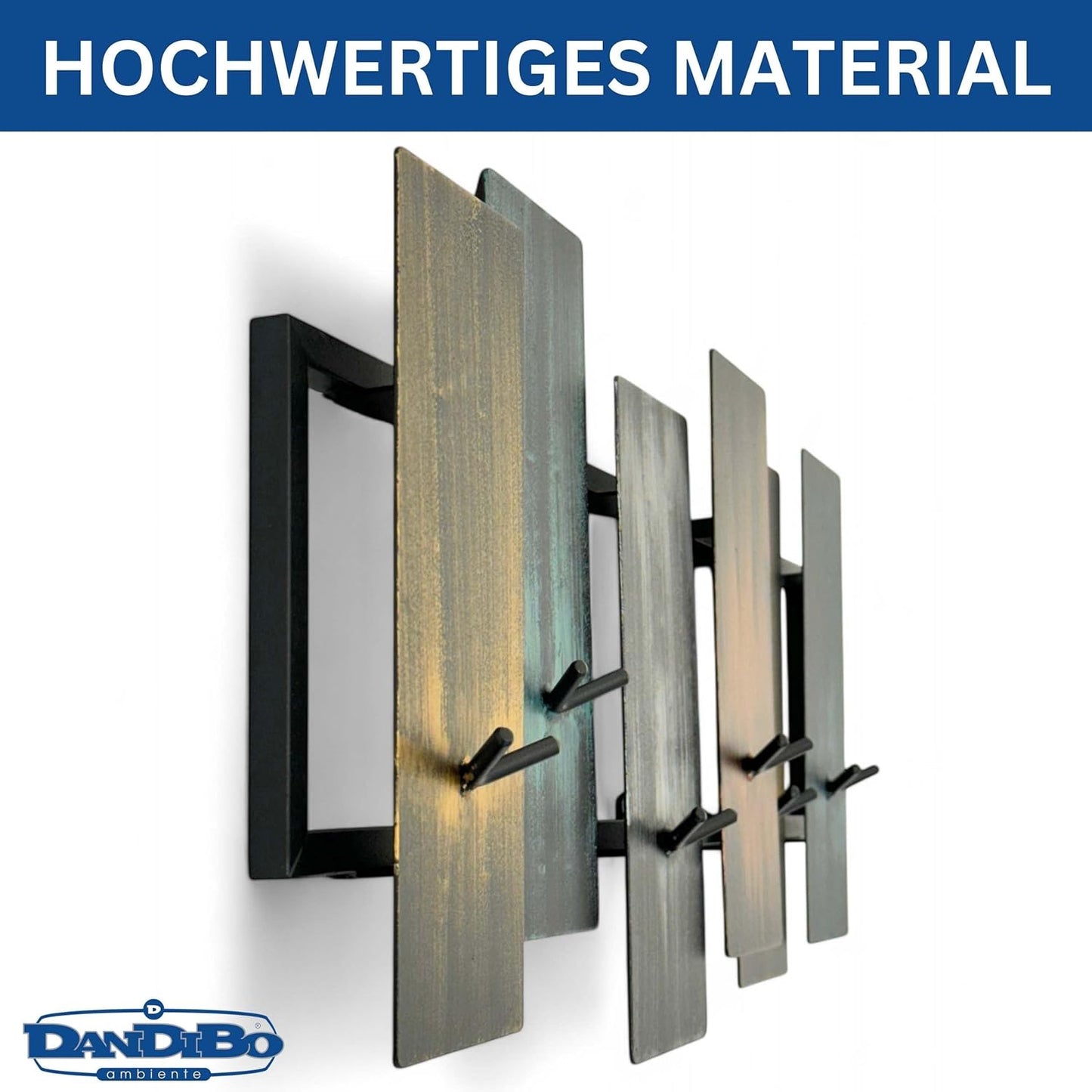 Wandgarderobe mit 12 Haken