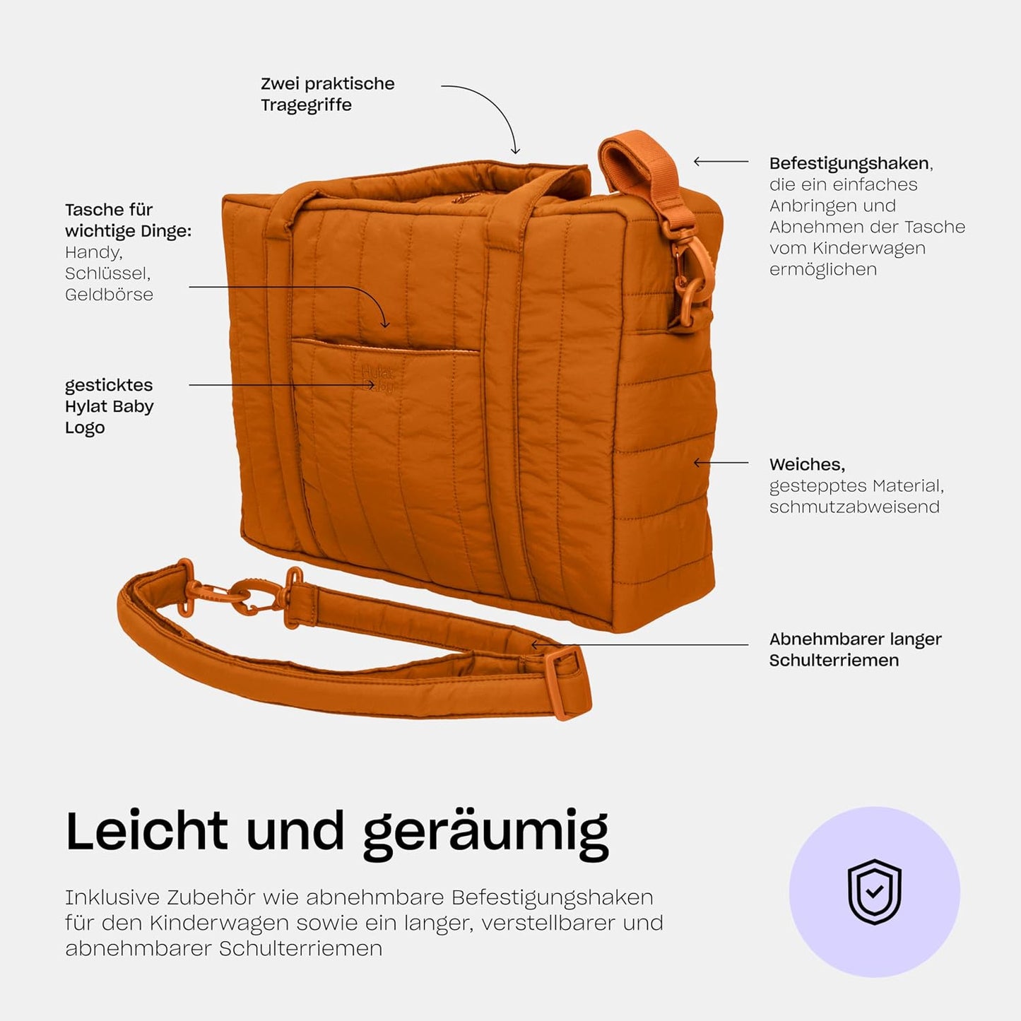 Wickeltasche mit Wickelunterlage, Braun Wickeltasche mit Wickelunterlage