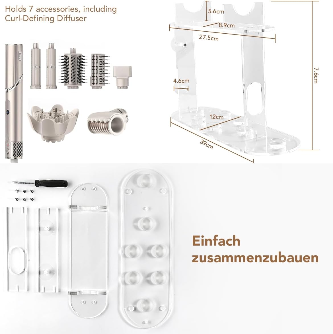 Haartrocknerhalter, Transparent