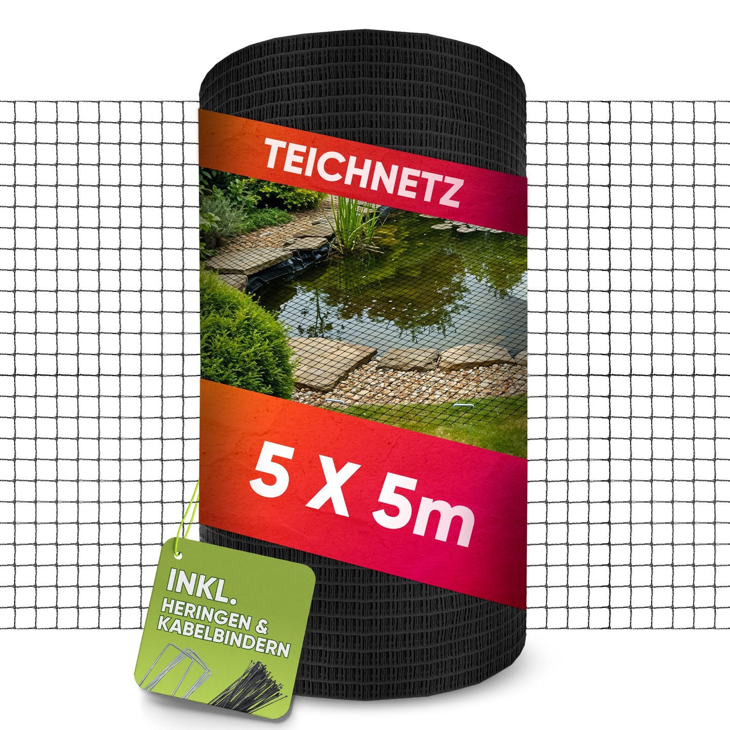 Feinmaschiges Teichnetz 5x5m, UV-beständig, 5 x 5 m