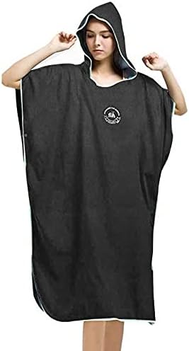 Badeponcho mit Kapuze, Schwarz