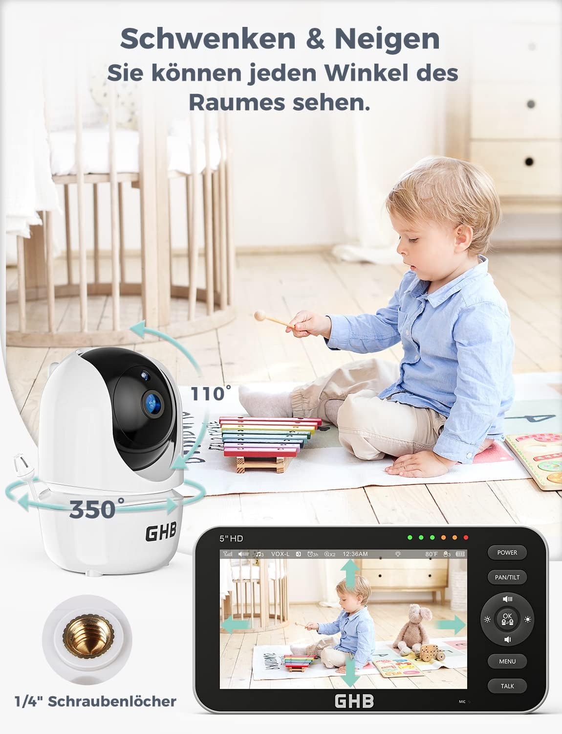 Babyphone mit Kamera, Modell 2023