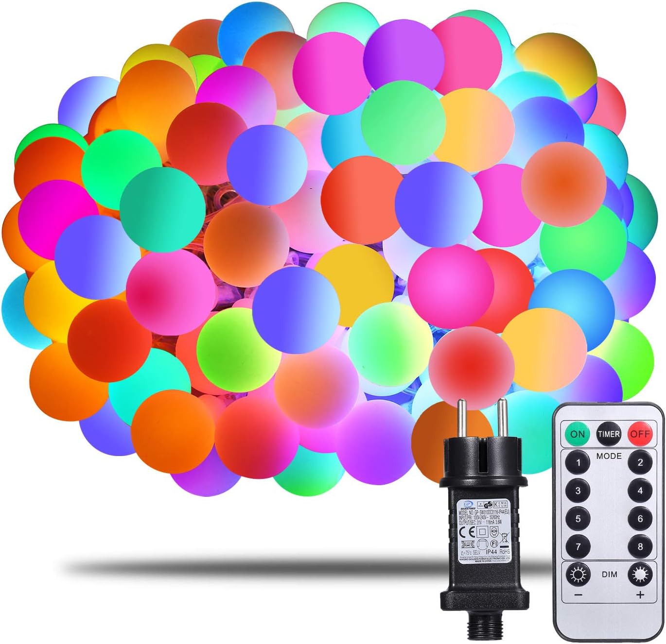 Bunte LED Kugel Lichterkette, Bunt
